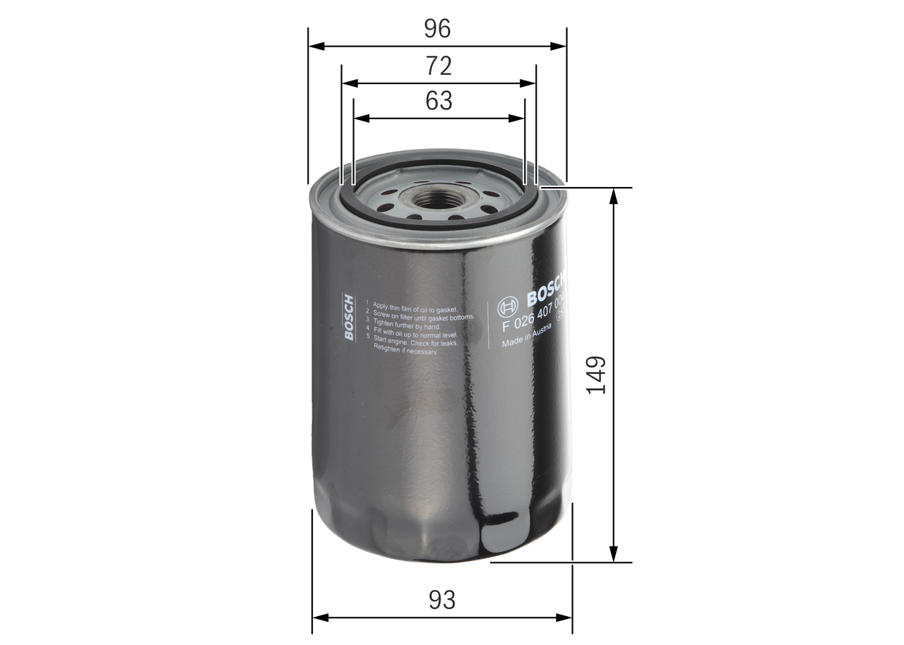 Oil Filter - F 026 407 004 BOSCH