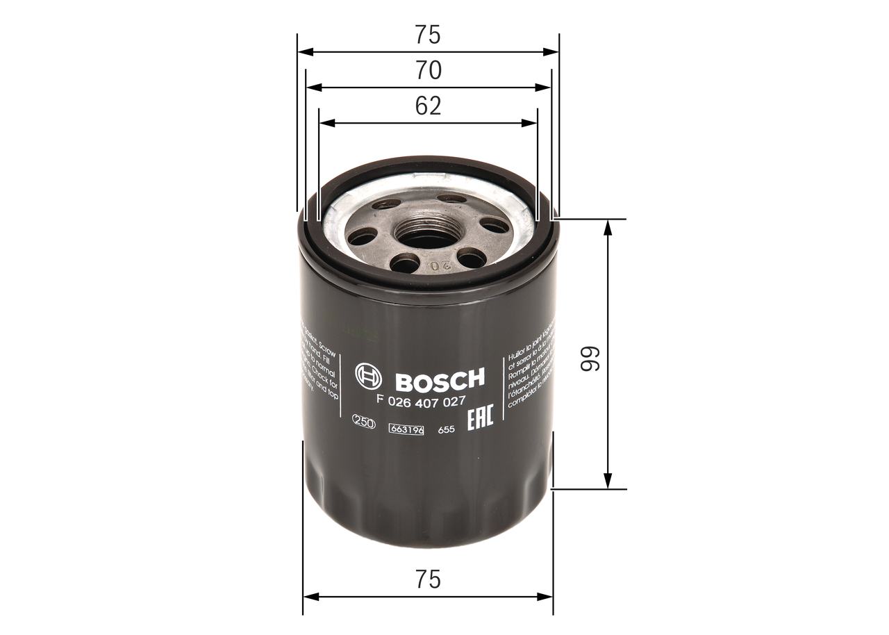 Oil Filter - F 026 407 027 BOSCH