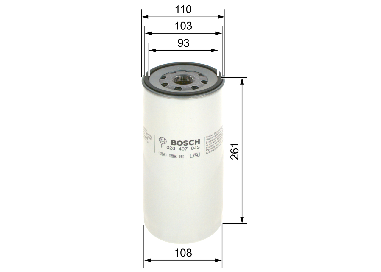 Filtro olio - F 026 407 043 BOSCH