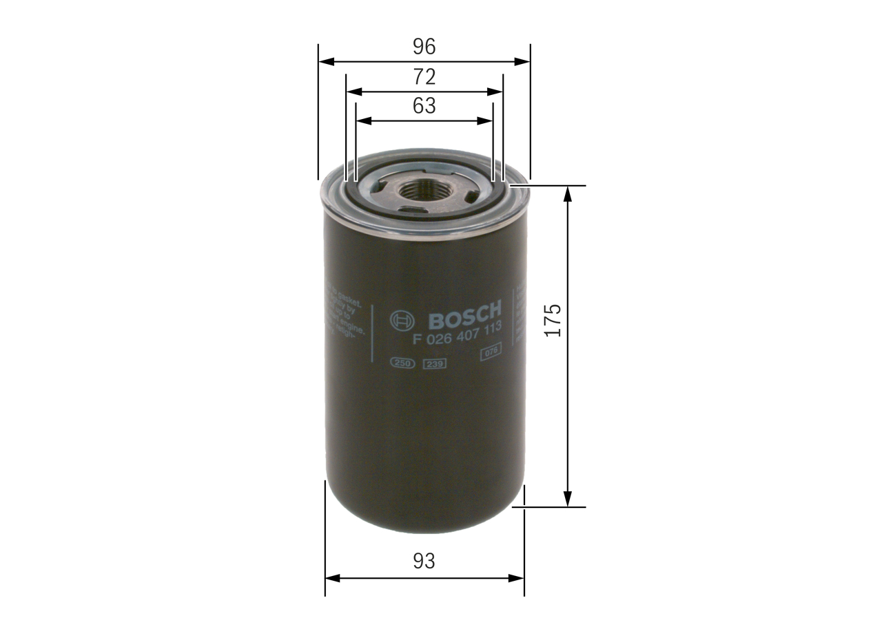 Filter, operating hydraulics - F 026 407 113 BOSCH