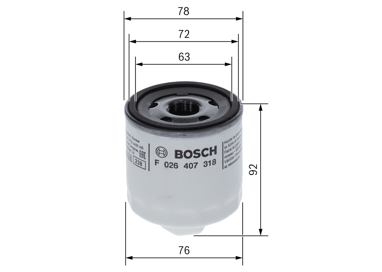 Oil Filter - F 026 407 318 BOSCH