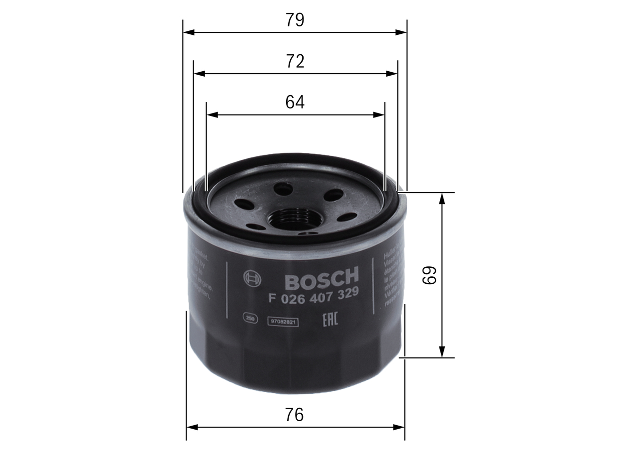 Filtro olio - F 026 407 329 BOSCH