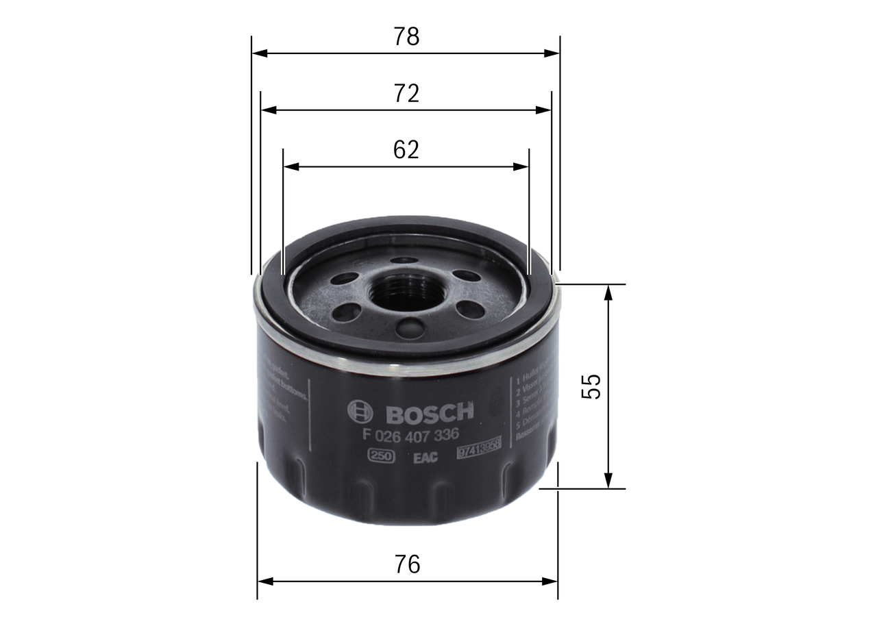 Oil Filter - F 026 407 336 BOSCH