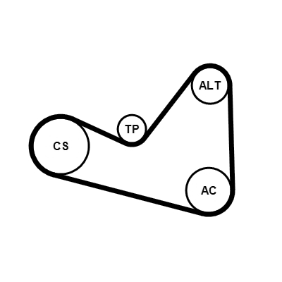 Kit Cinghie Poly-V - 6PK1050K3 CONTINENTAL CTAM