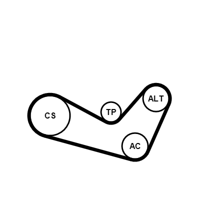 Kit Cinghie Poly-V - 6PK1080K1 CONTINENTAL CTAM