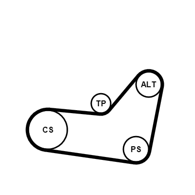 Kit Cinghie Poly-V - 6PK1080K2 CONTINENTAL CTAM