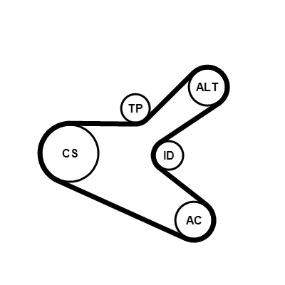 Kit Cinghie Poly-V - 6PK1153K2 CONTINENTAL CTAM