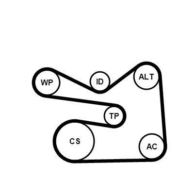 Water Pump + V-Ribbed Belt Set - 6PK1733WP3 CONTINENTAL CTAM