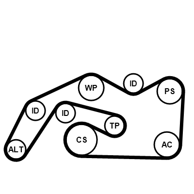 Kit Cinghie Poly-V - 6PK2490K1 CONTINENTAL CTAM