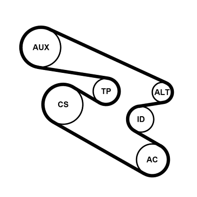Kit Cinghie Poly-V - 7PK1104K1 CONTINENTAL CTAM