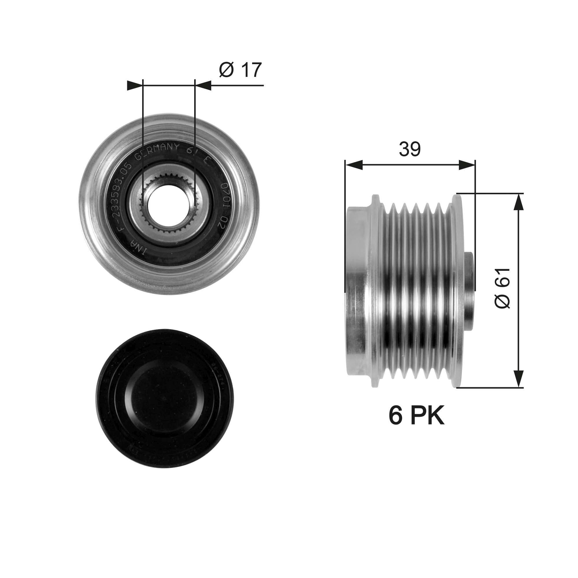 Alternator Freewheel Clutch - OAP7042 GATES