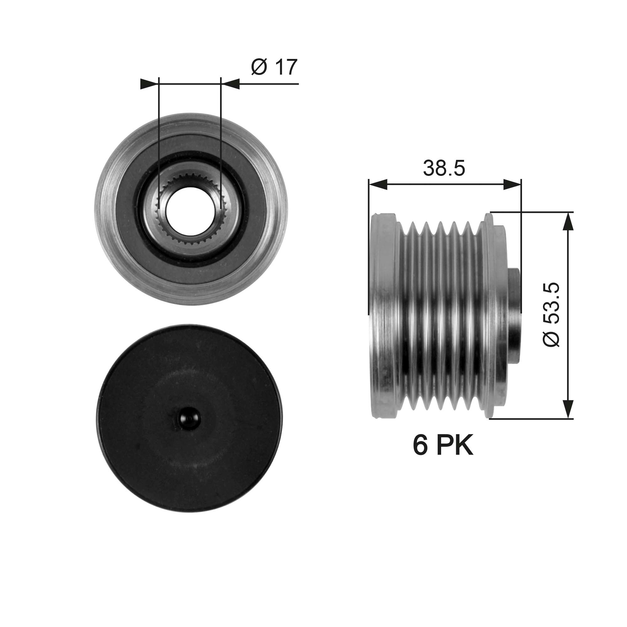 Alternator Freewheel Clutch - OAP7055 GATES