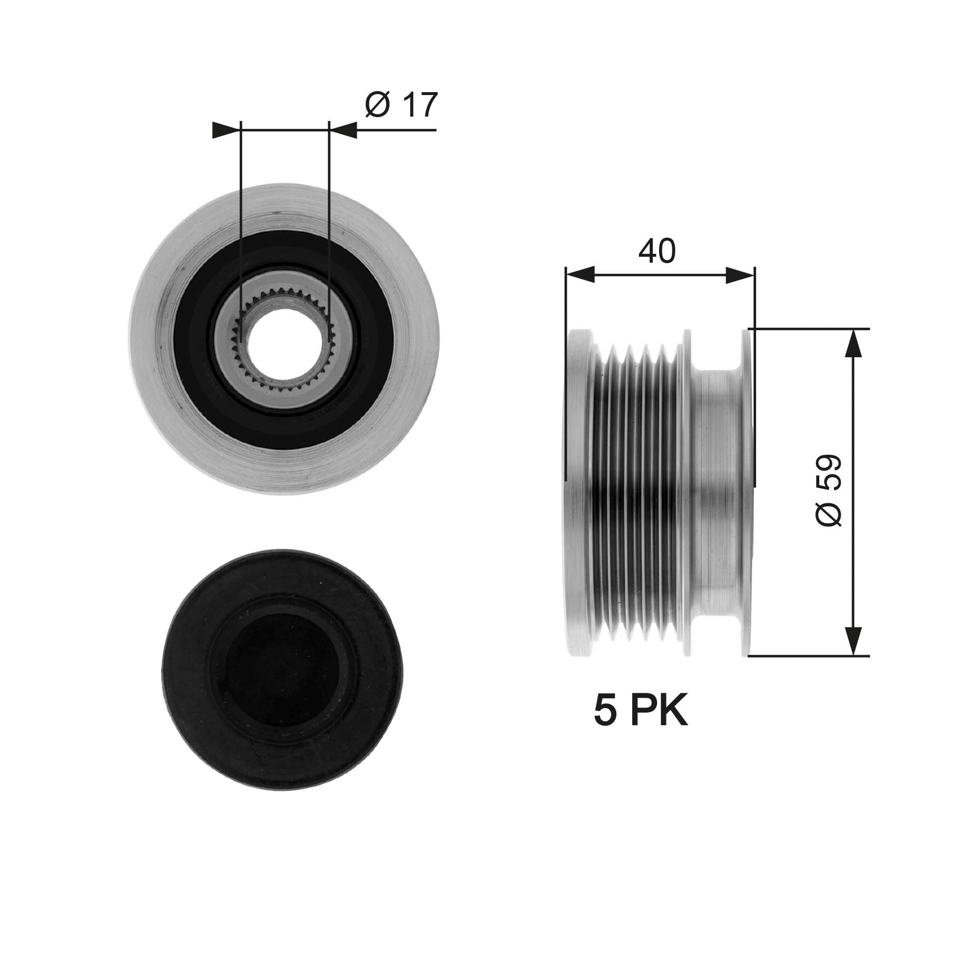 Alternator Freewheel Clutch - OAP7074 GATES