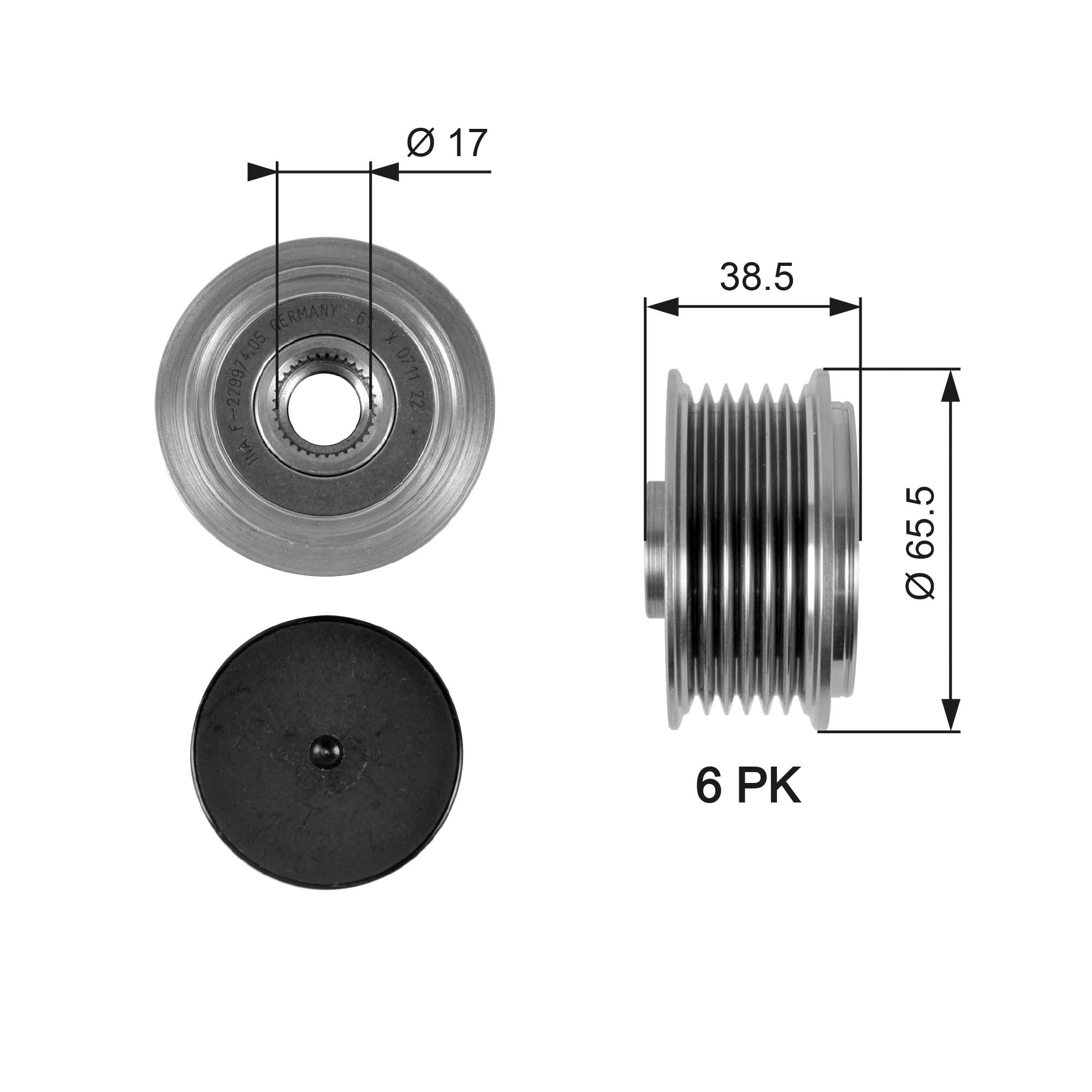 Alternator Freewheel Clutch - OAP7085 GATES