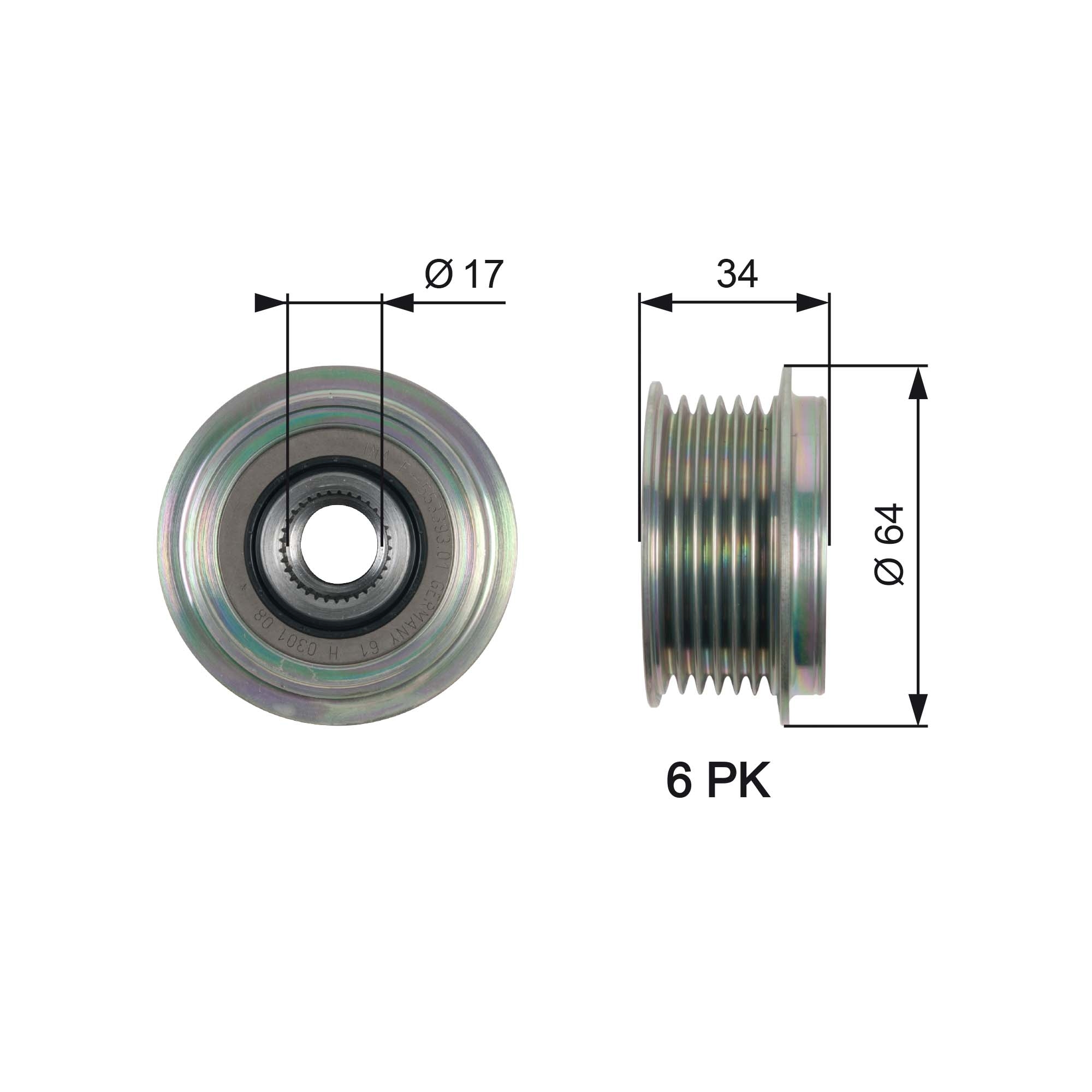 Alternator Freewheel Clutch - OAP7167 GATES