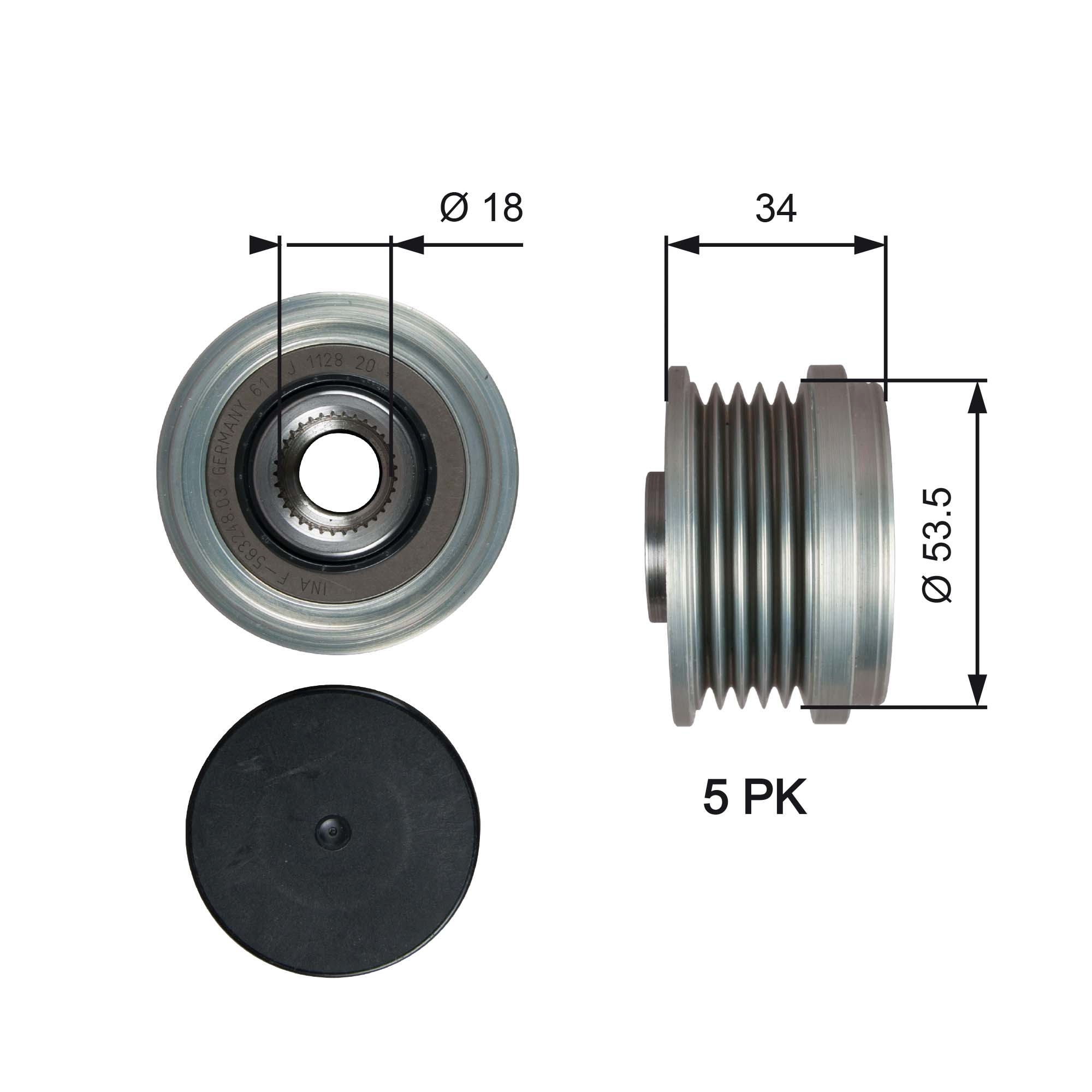Alternator Freewheel Clutch - OAP7202 GATES