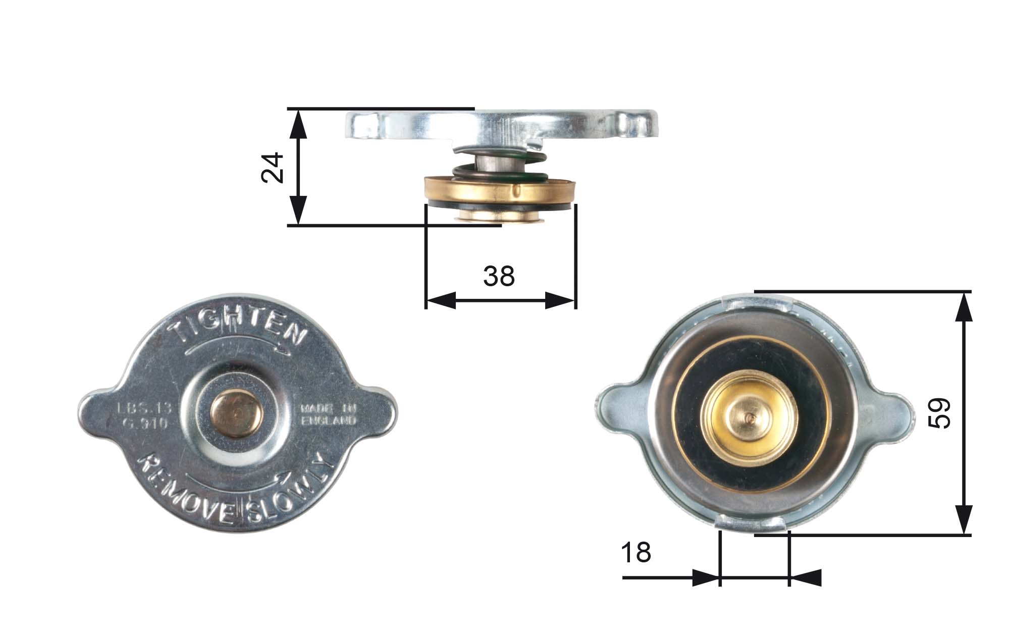 Sealing Cap, radiator - RC115 GATES