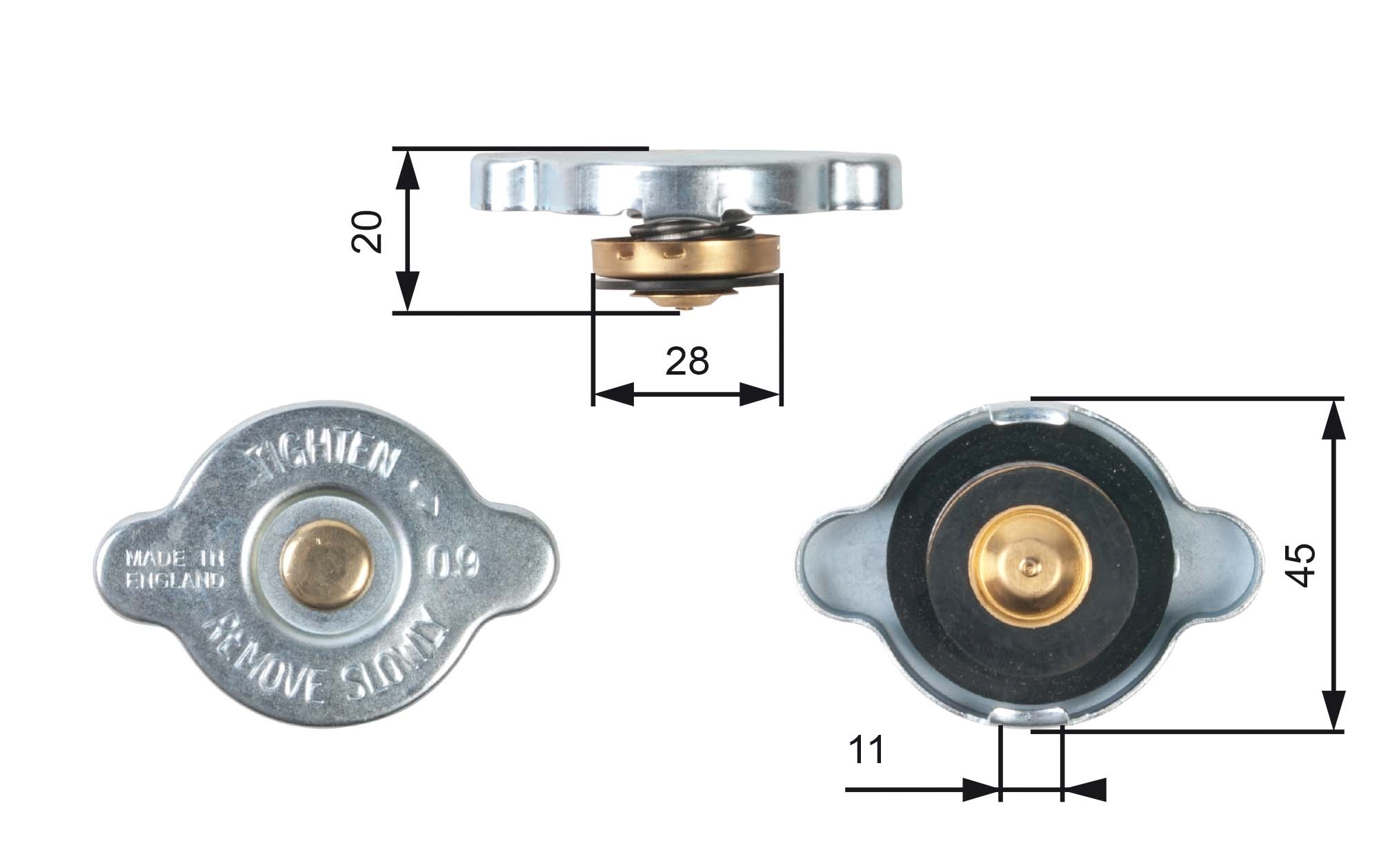 Sealing Cap, radiator - RC124 GATES