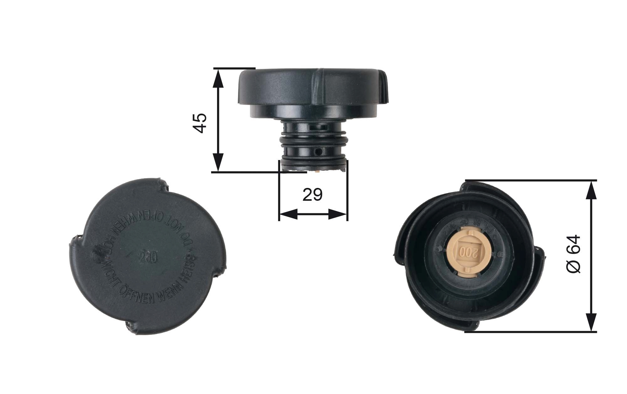 Sealing Cap, coolant tank - RC204 GATES