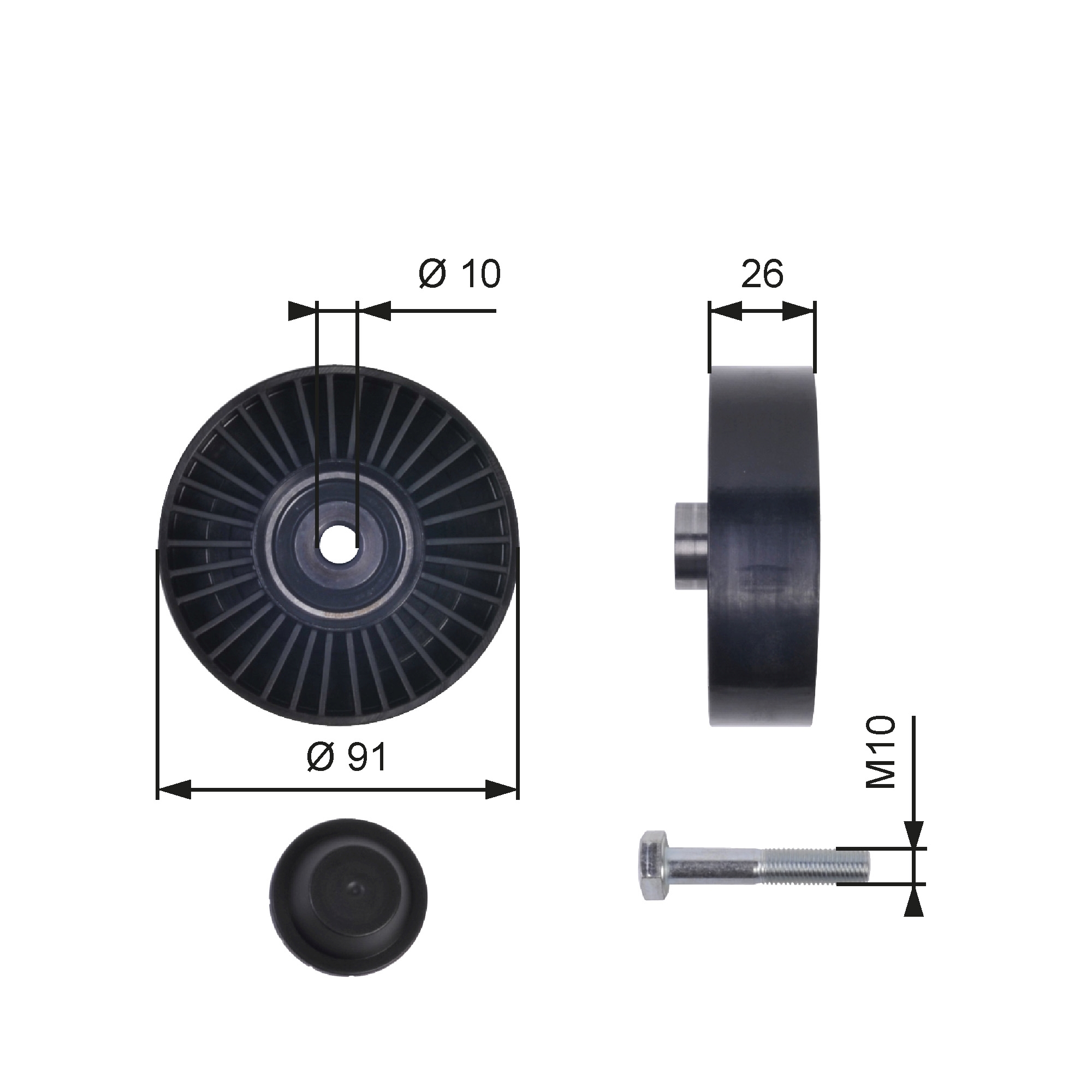 Galoppino/Guidacinghia, Cinghia Poly-V - T36001 GATES