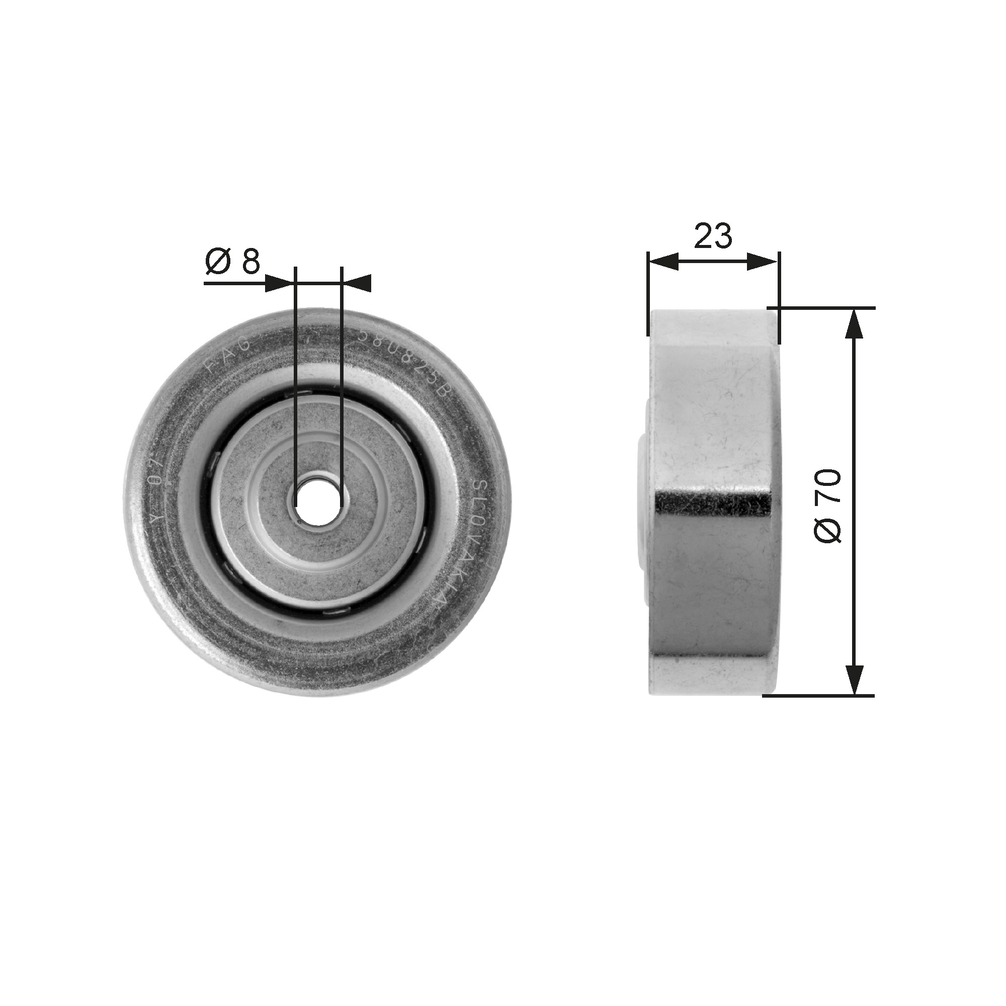 Tensioner Pulley, V-ribbed belt - T36161 GATES