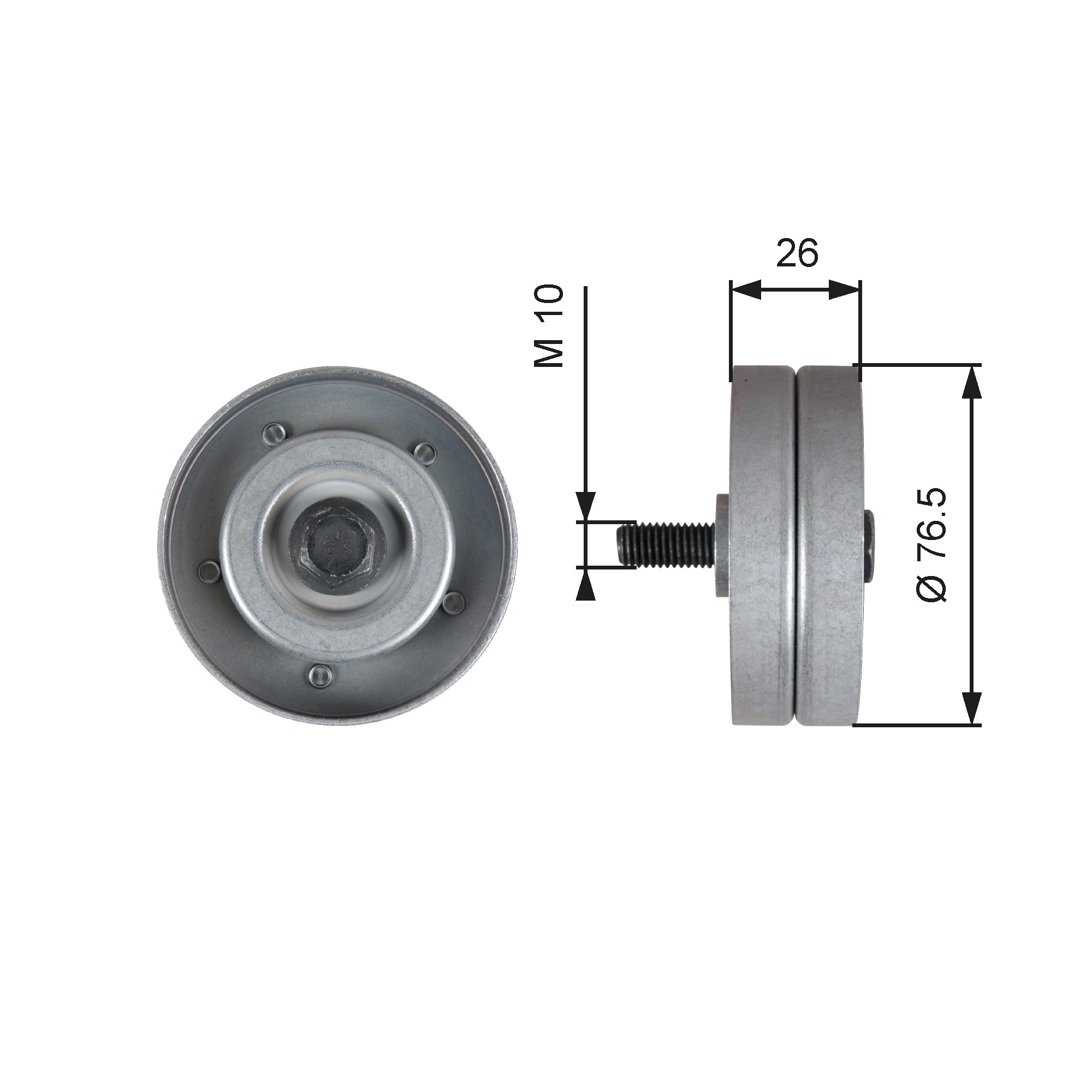 Deflection/Guide Pulley, V-ribbed belt - T36182 GATES