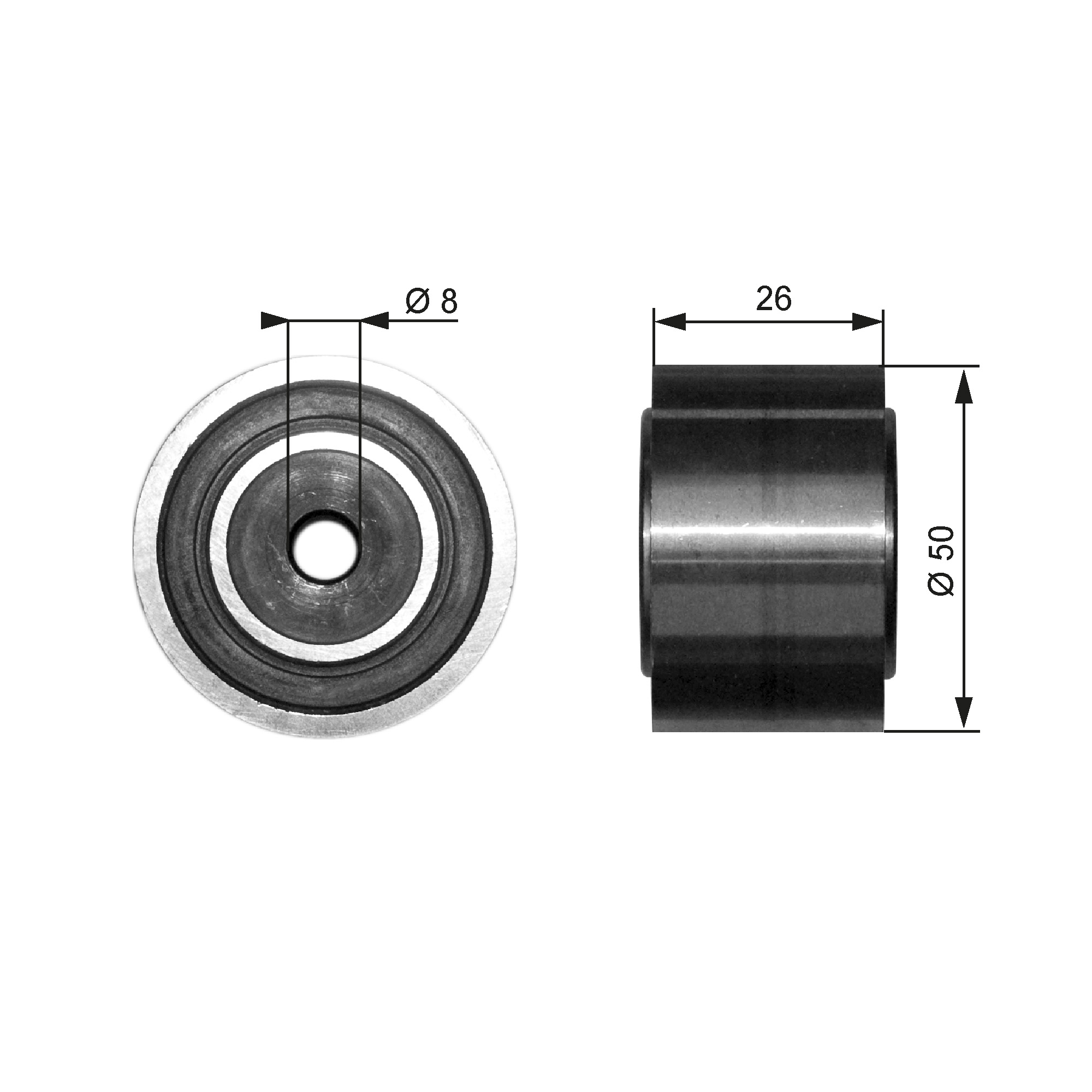 Deflection/Guide Pulley, V-ribbed belt - T36191 GATES