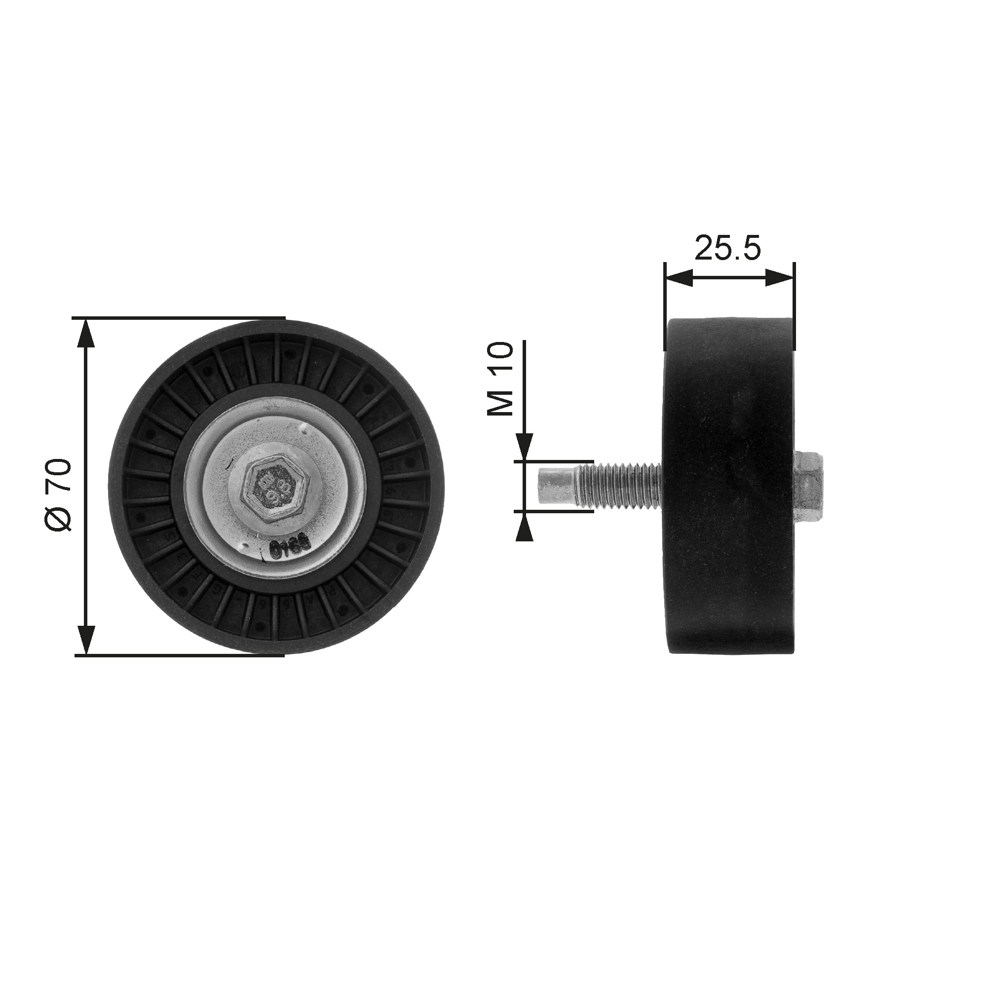 Deflection/Guide Pulley, V-ribbed belt - T36199 GATES
