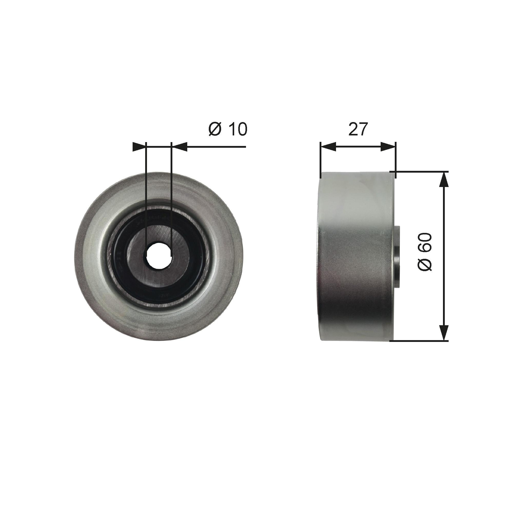 Deflection/Guide Pulley, V-ribbed belt - T36392 GATES