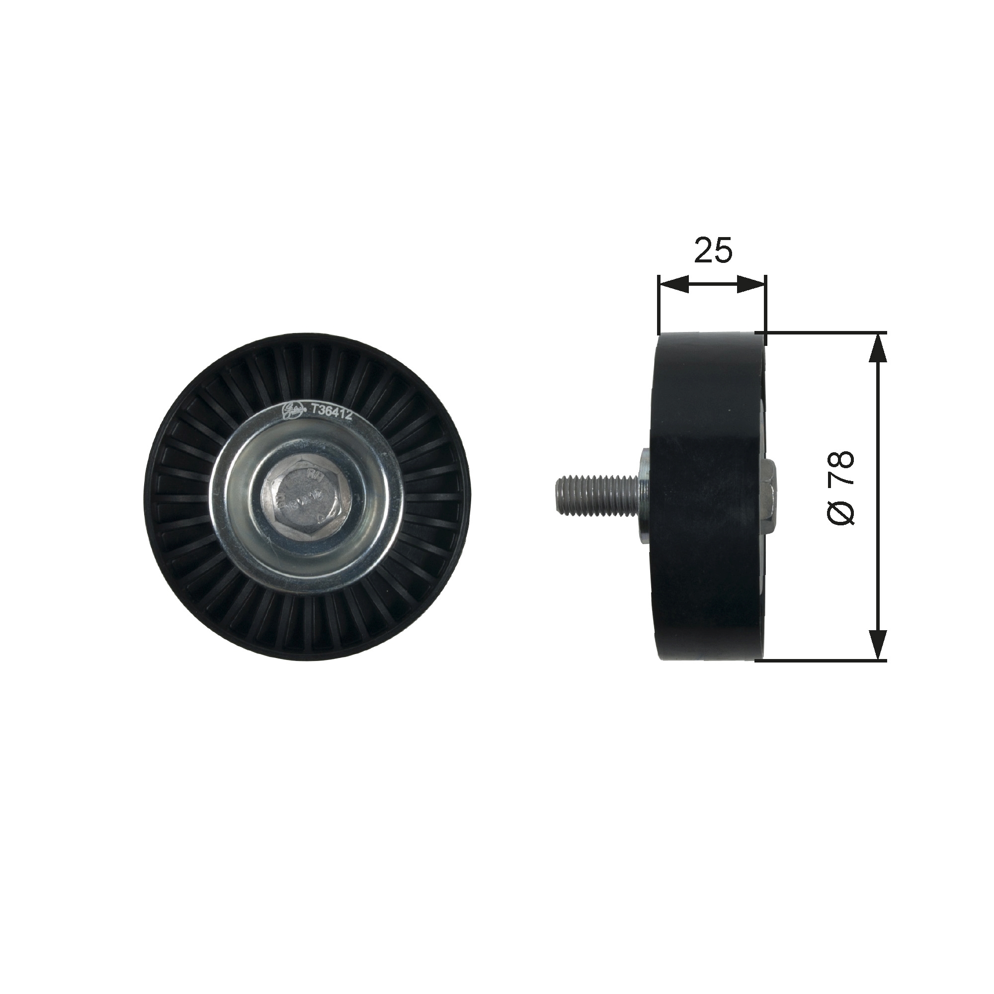 Galoppino/Guidacinghia, Cinghia Poly-V - T36412 GATES