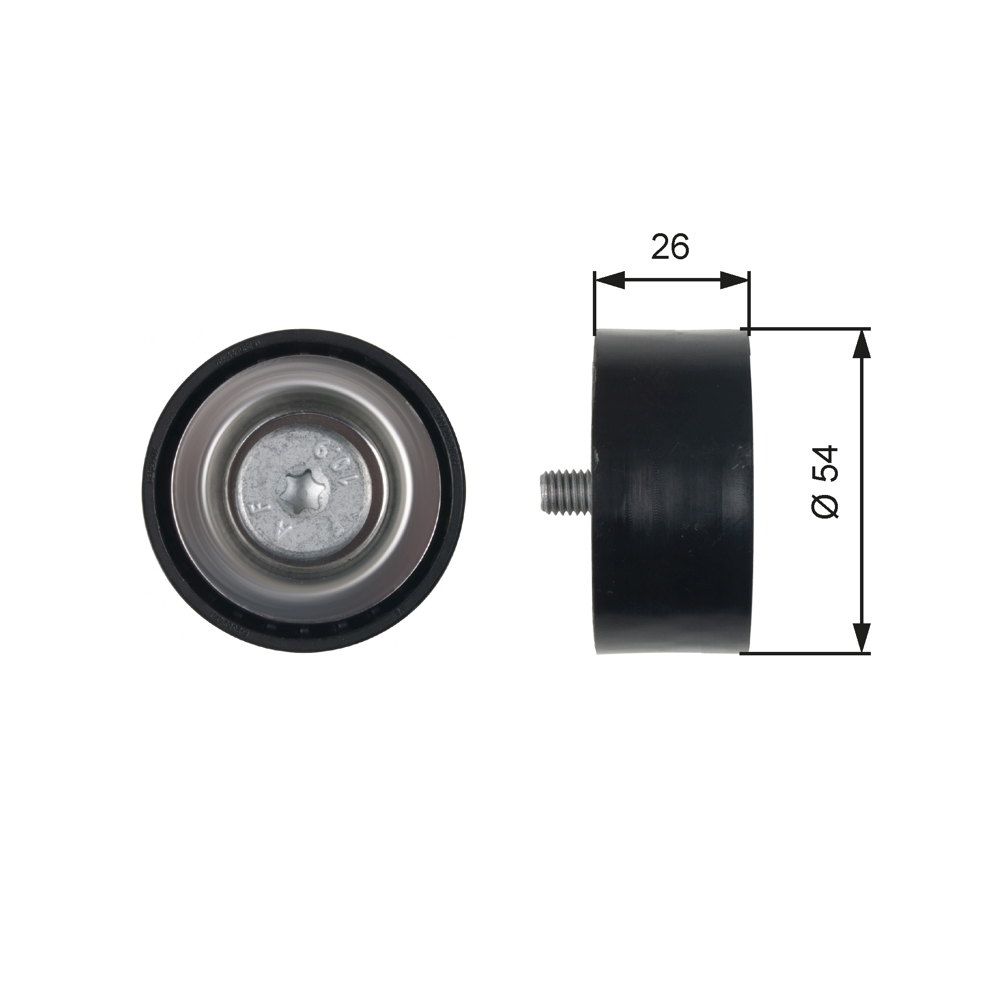 Deflection/Guide Pulley, V-ribbed belt - T36486 GATES