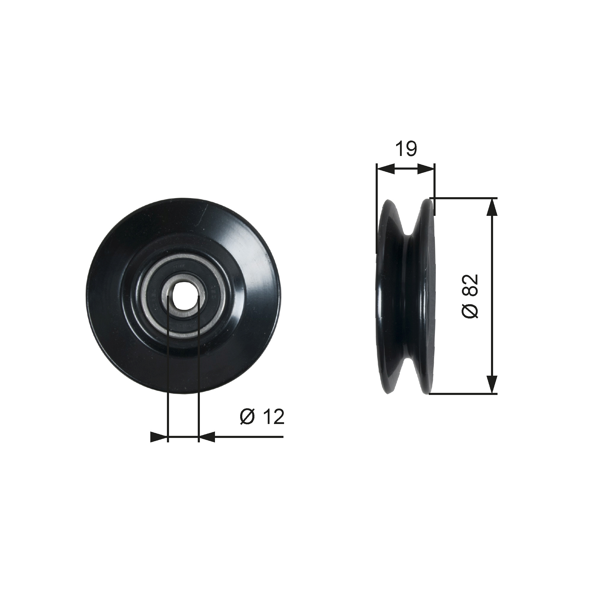 Deflection/Guide Pulley, V-belt - T36606 GATES