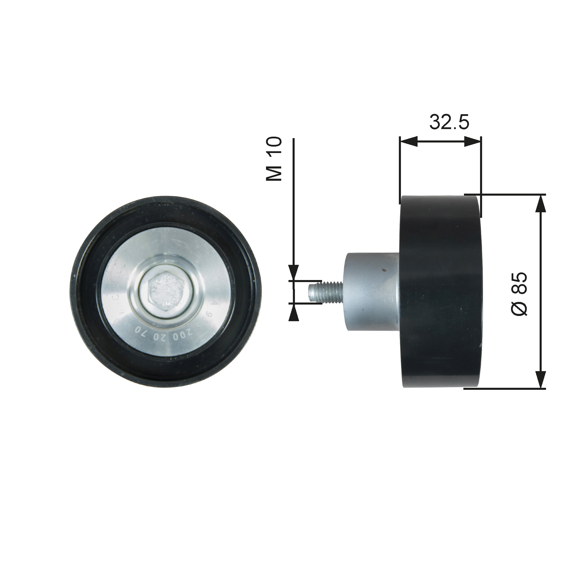 Deflection/Guide Pulley, V-ribbed belt - T36625 GATES