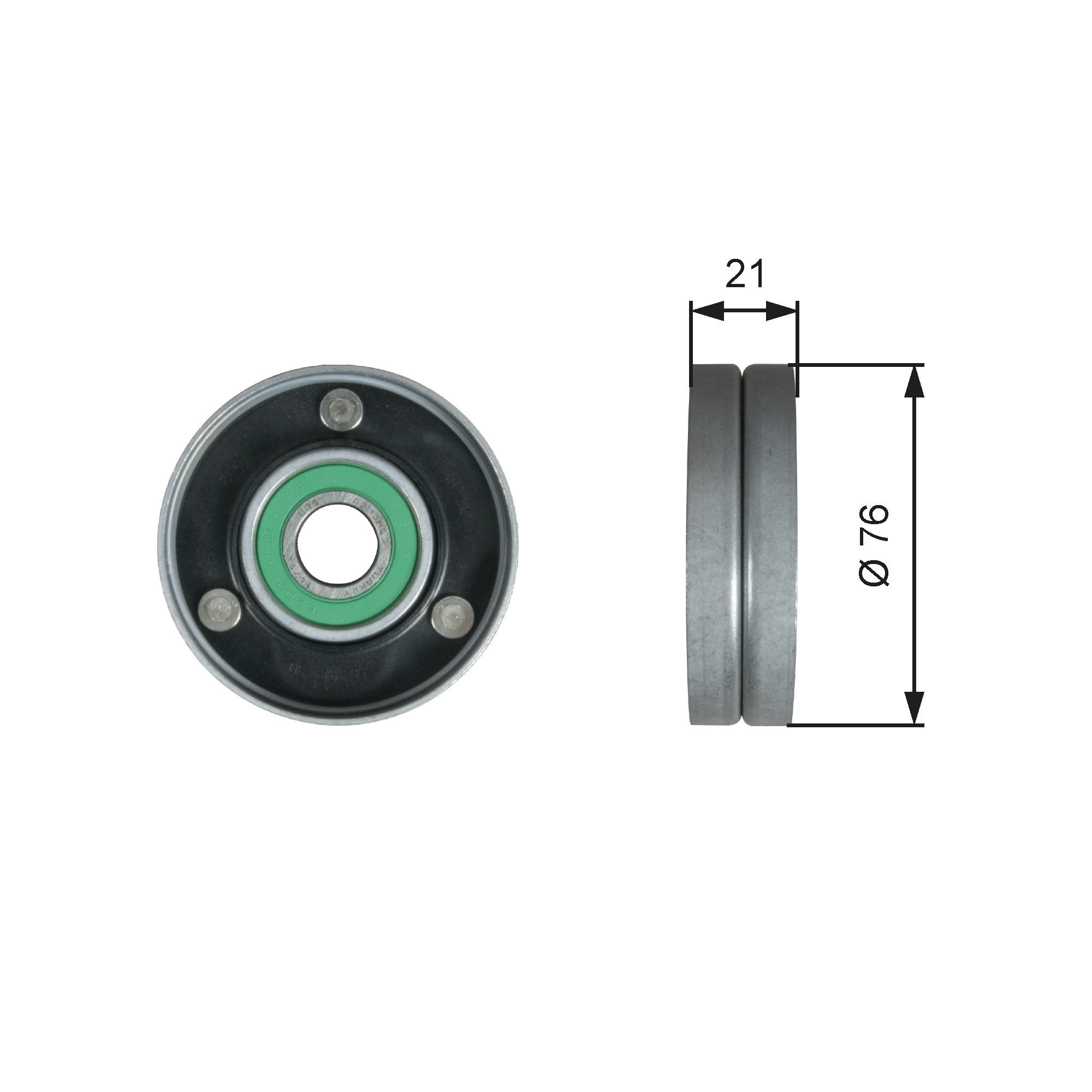 Deflection/Guide Pulley, V-ribbed belt - T36730 GATES