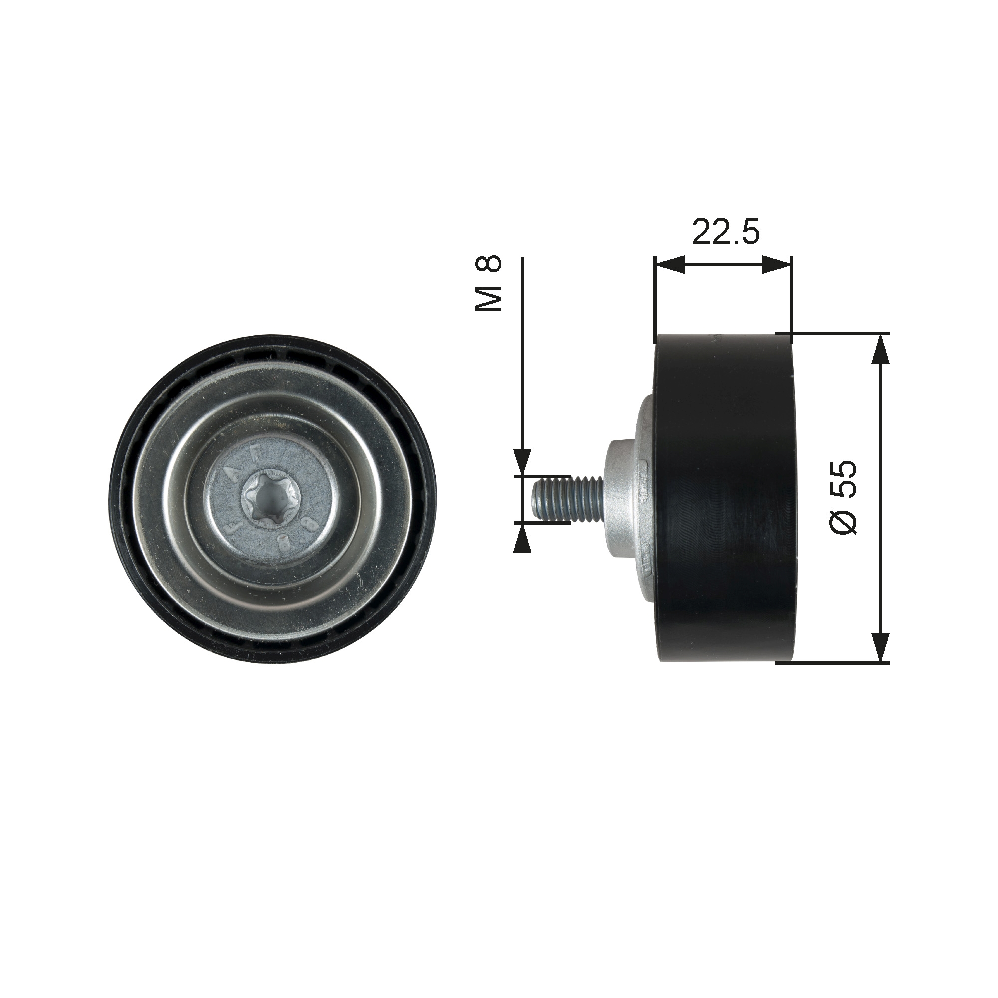 Deflection/Guide Pulley, V-ribbed belt - T36767 GATES