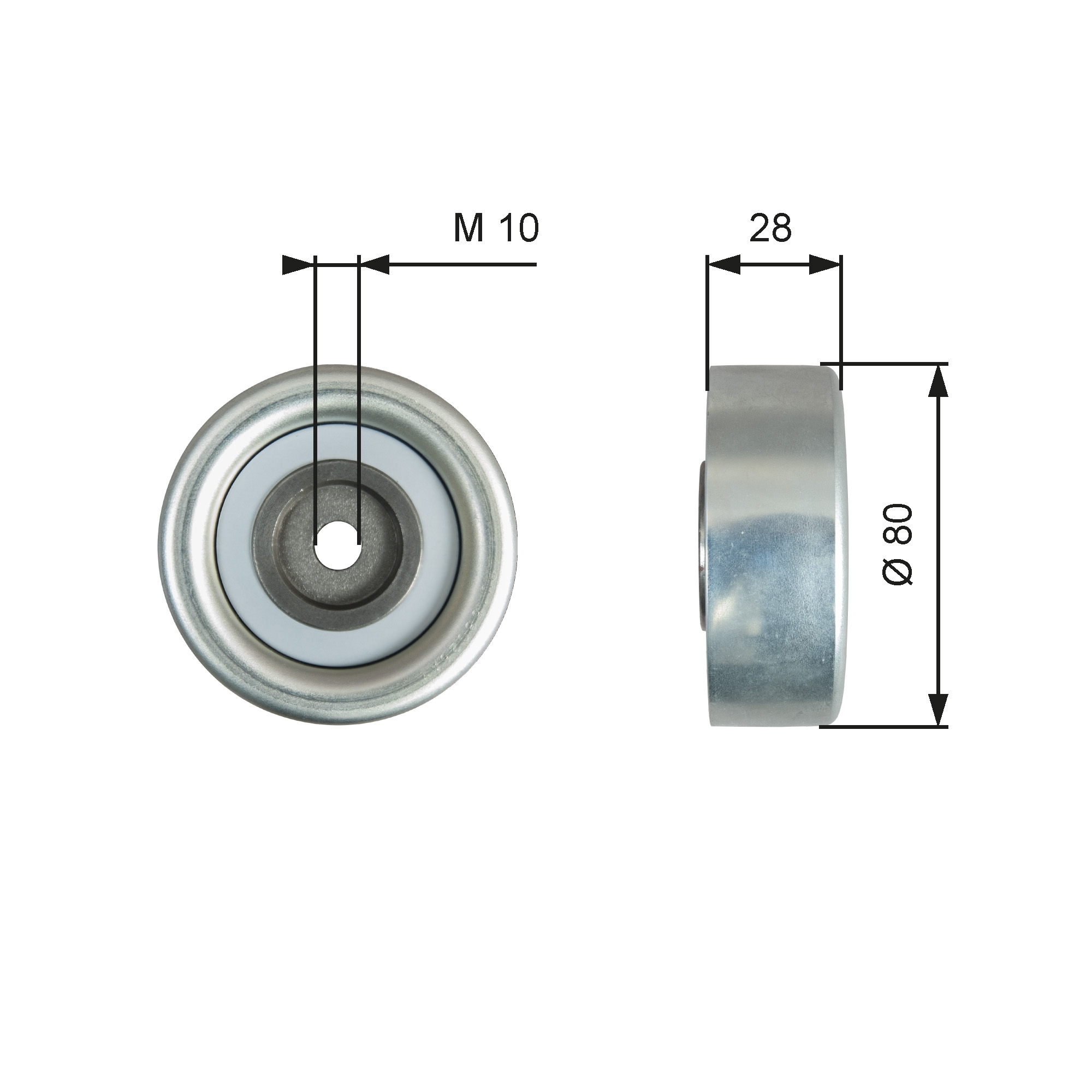 Deflection/Guide Pulley, V-ribbed belt - T36778 GATES