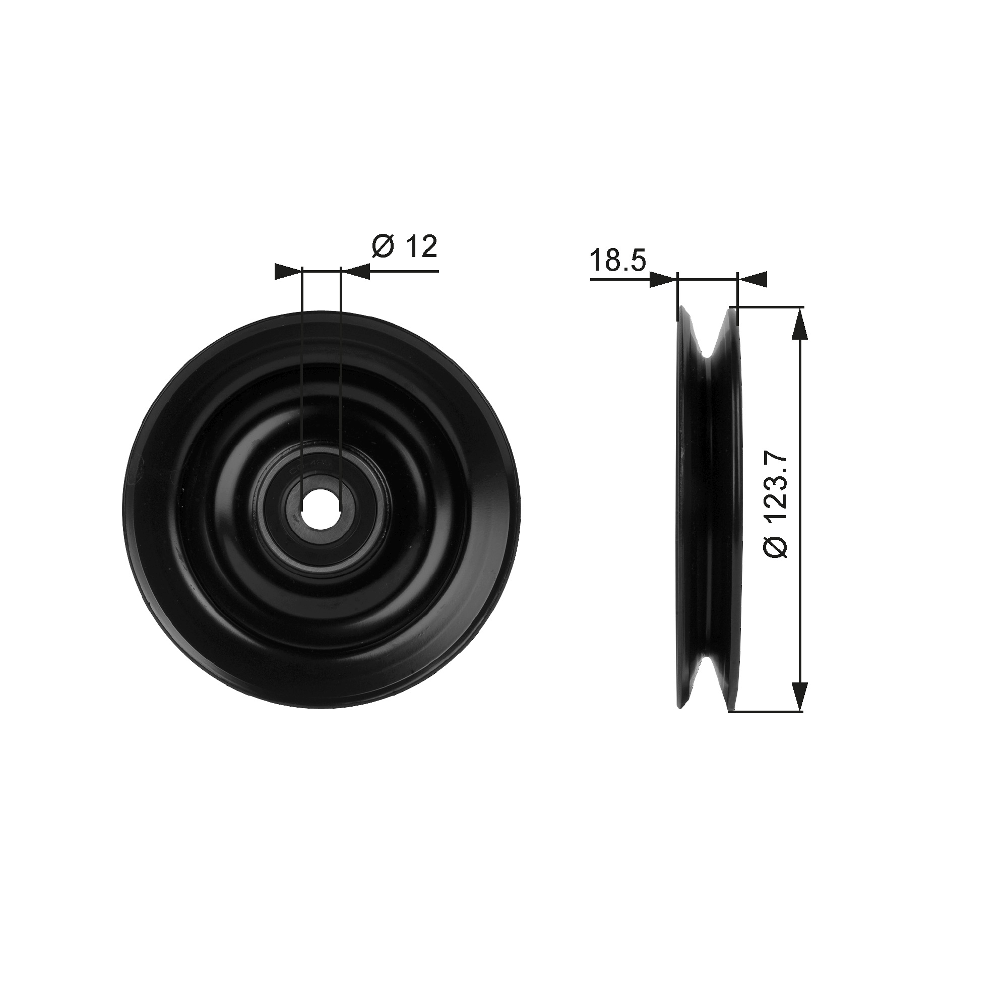 Deflection/Guide Pulley, V-belt - T38040 GATES
