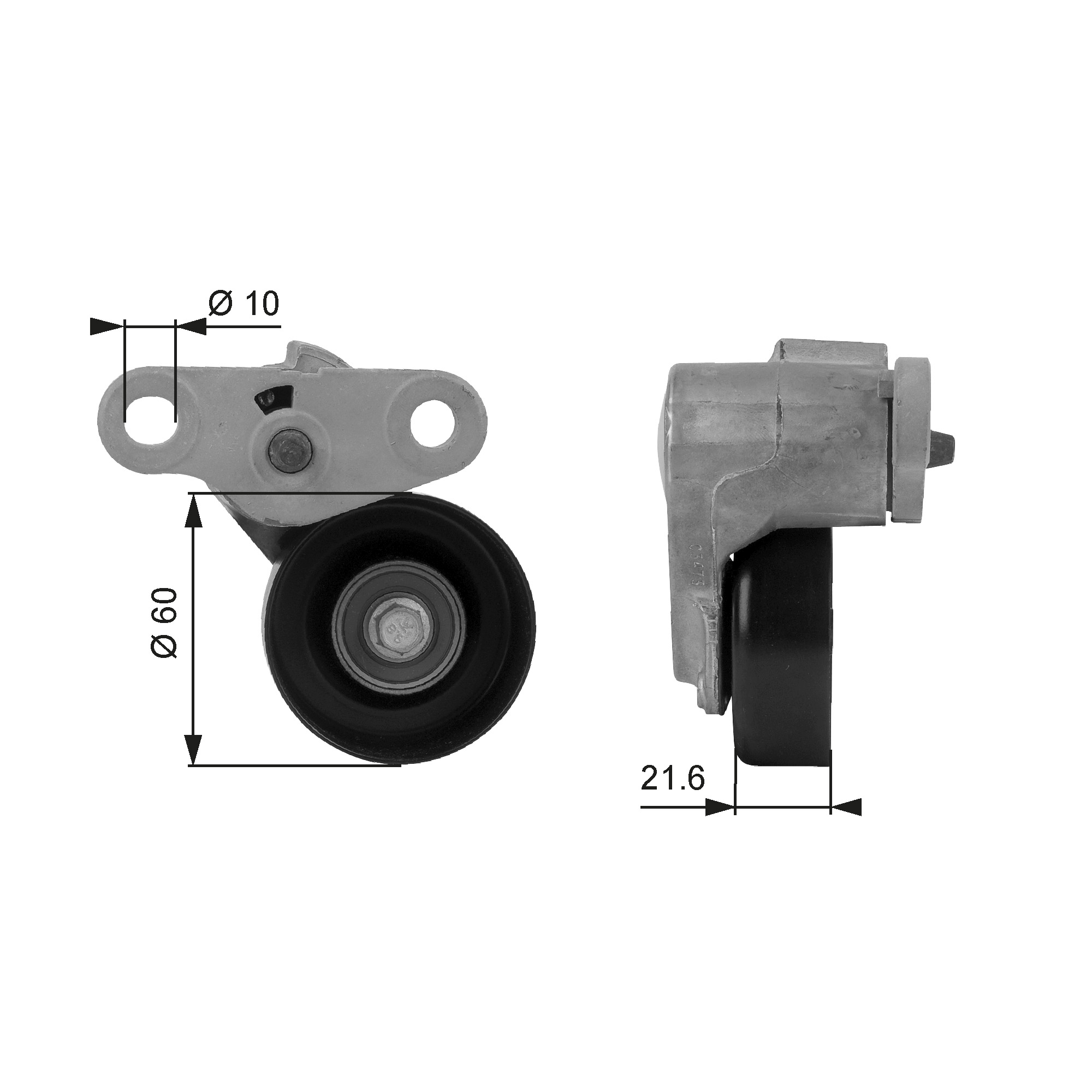 Belt Tensioner, V-ribbed belt - T38159 GATES