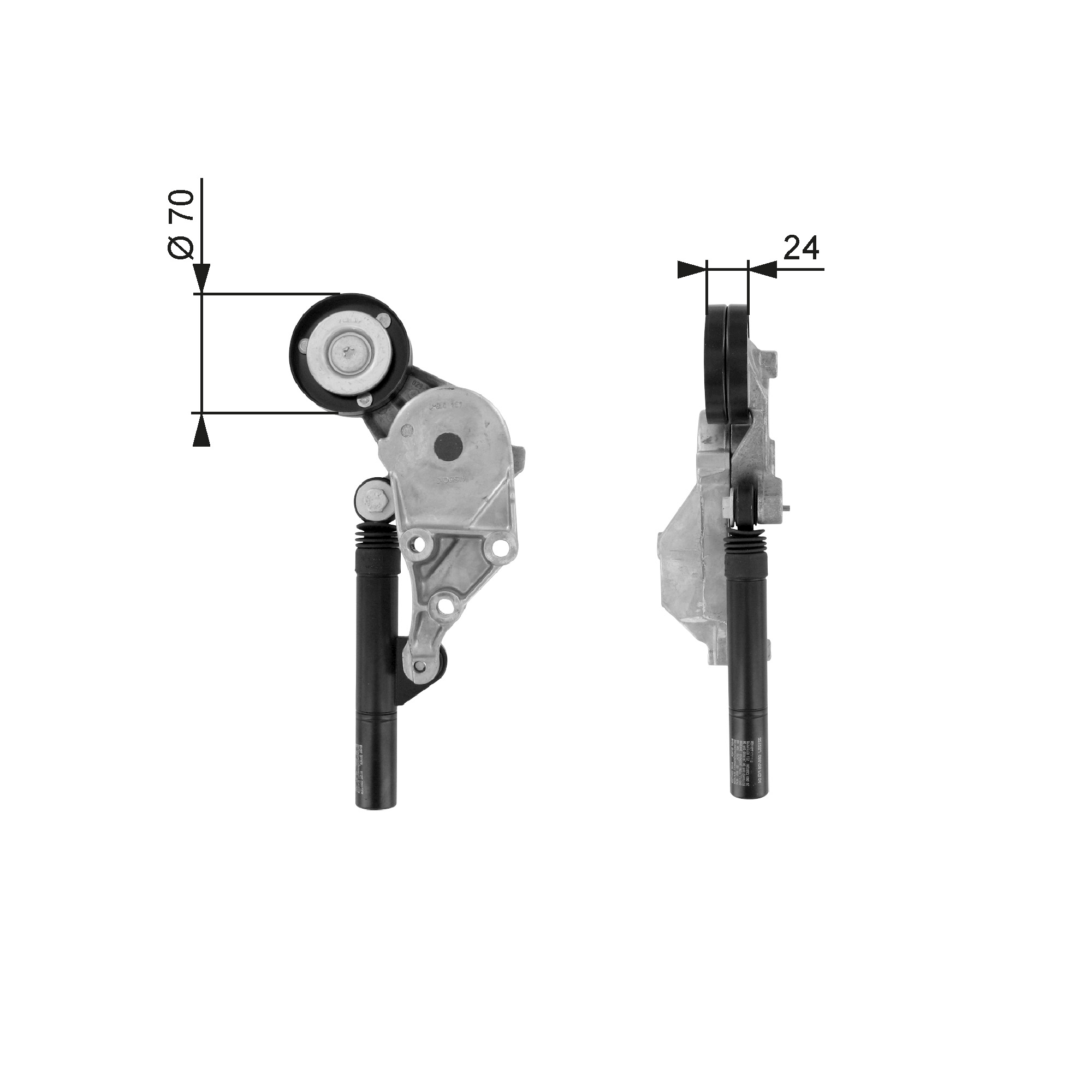 Belt Tensioner, V-ribbed belt - T38192 GATES