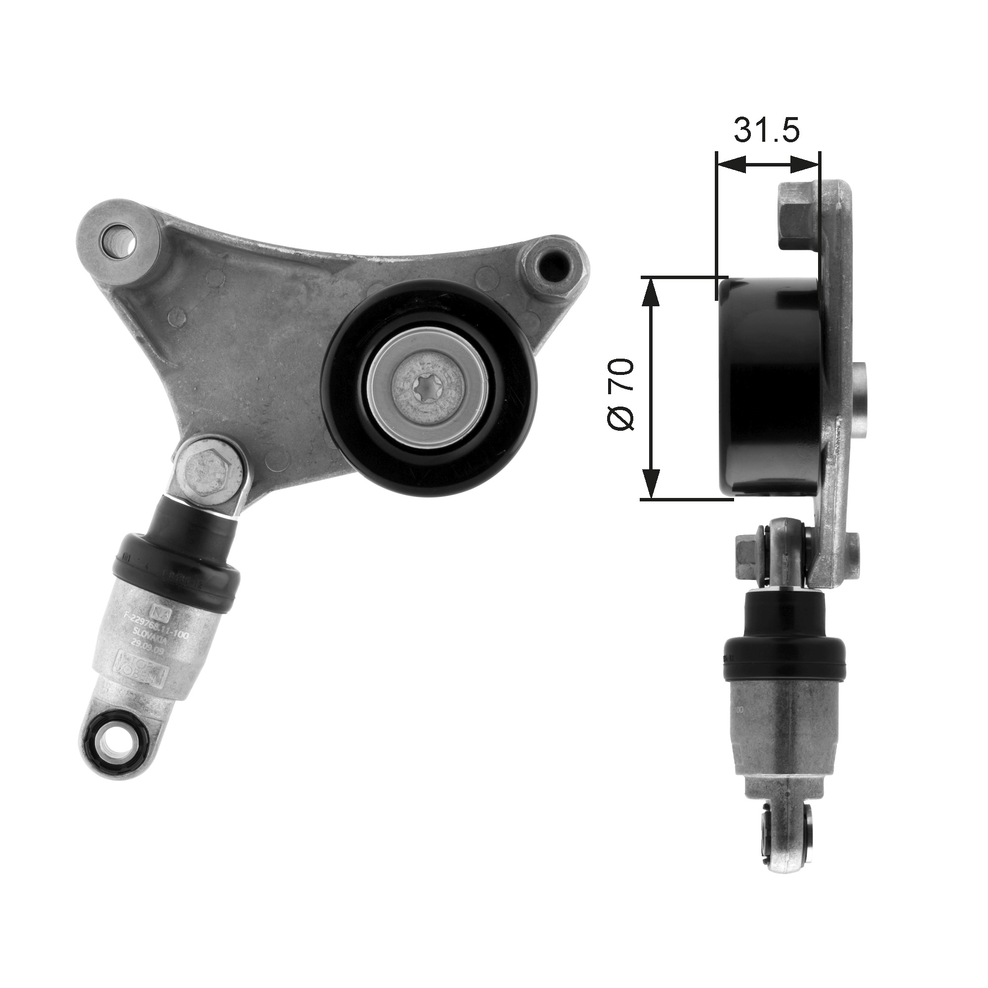 Belt Tensioner, V-ribbed belt - T38216 GATES