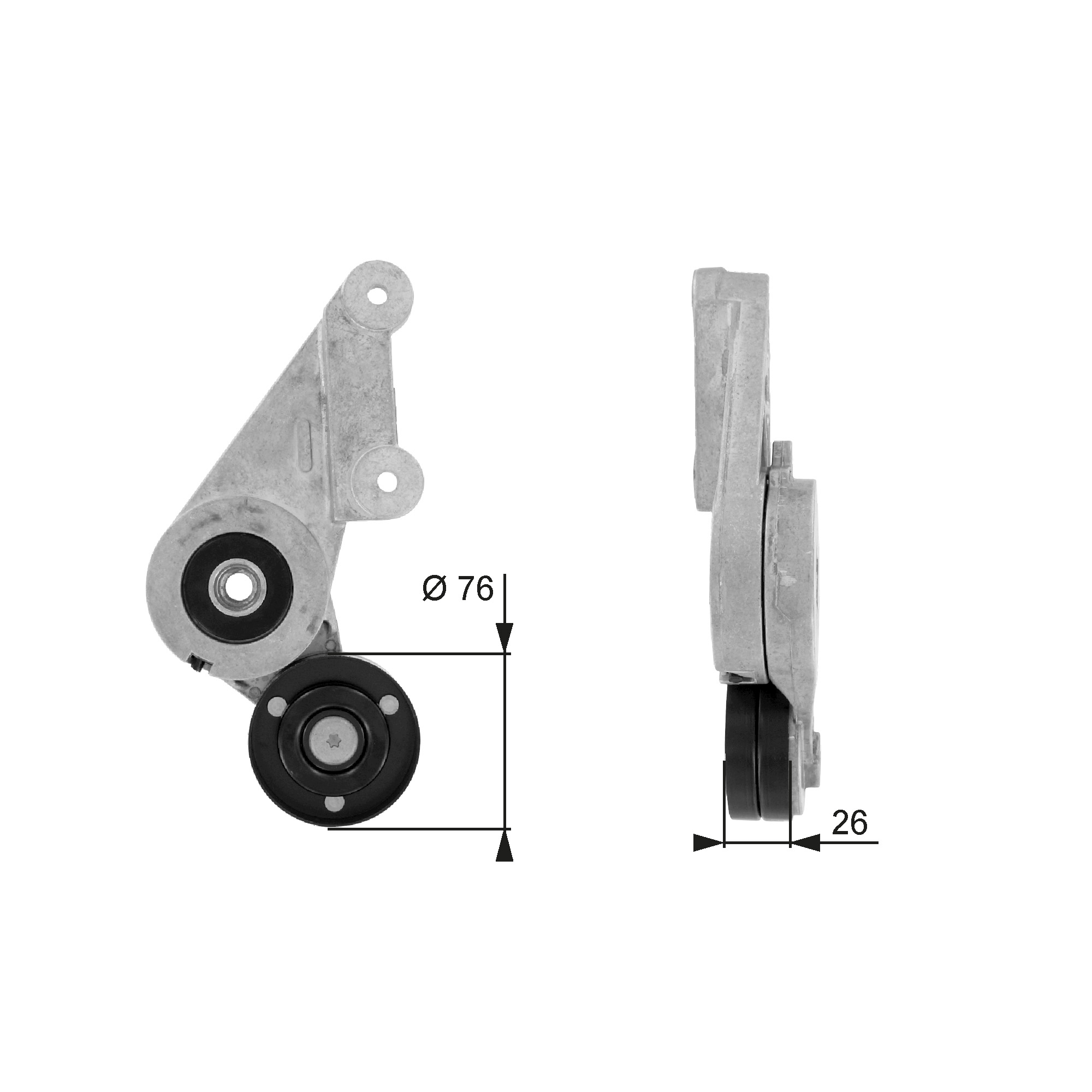 Belt Tensioner, V-ribbed belt - T38304 GATES