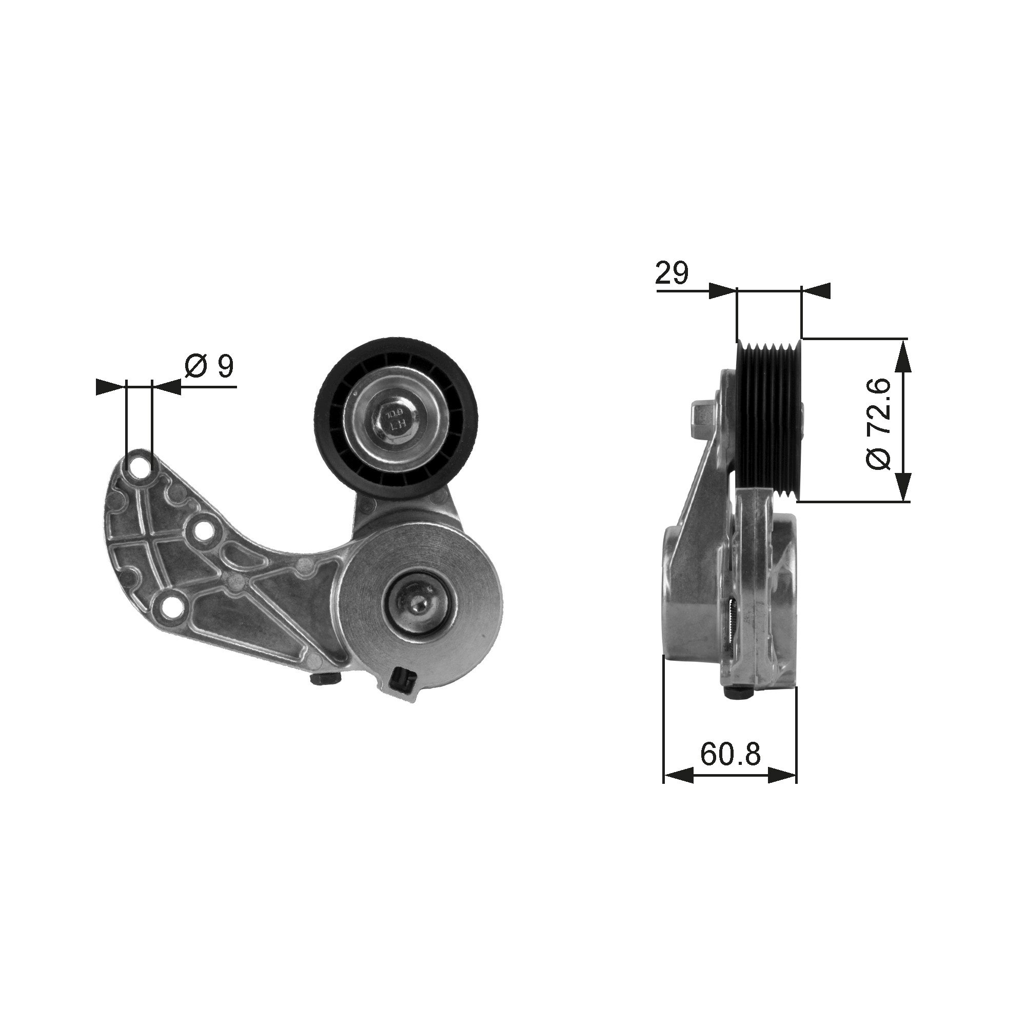 Belt Tensioner, V-ribbed belt - T38317 GATES