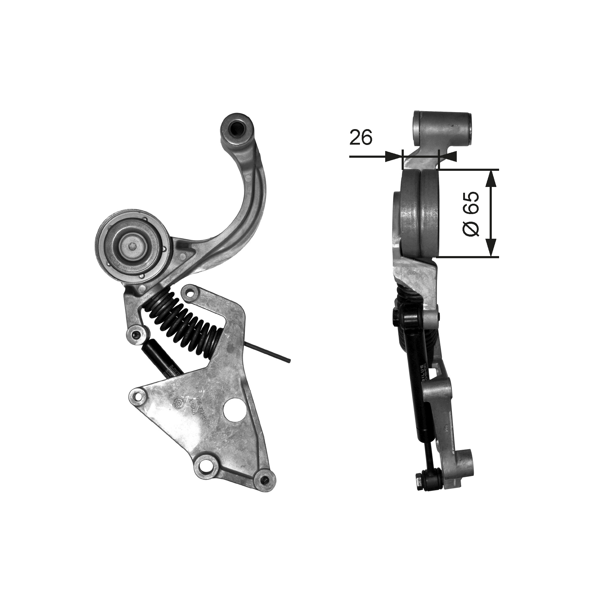 Belt Tensioner, V-ribbed belt - T38404 GATES