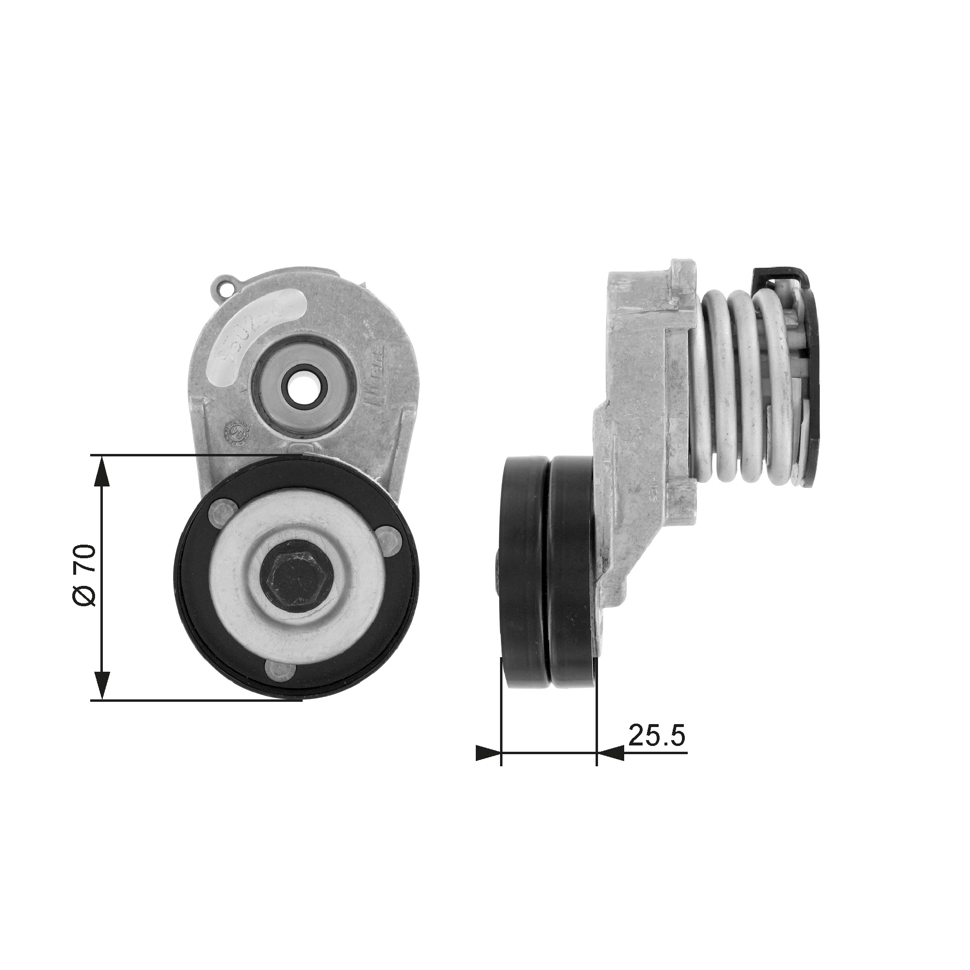 Belt Tensioner, V-ribbed belt - T38432 GATES