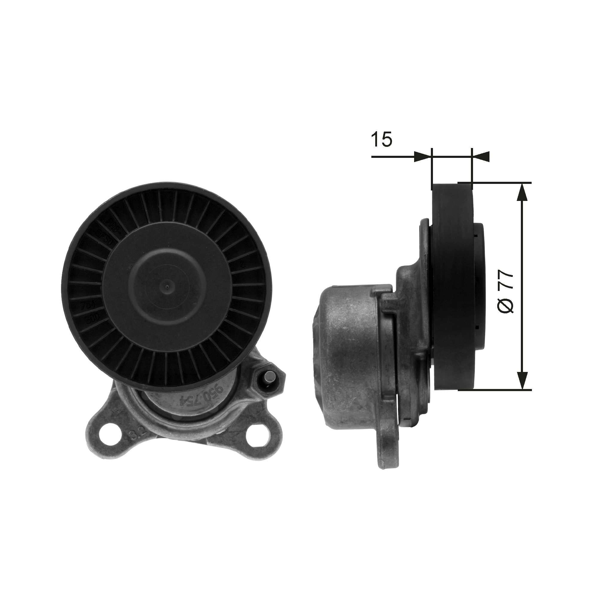 Belt Tensioner, V-ribbed belt - T38441 GATES