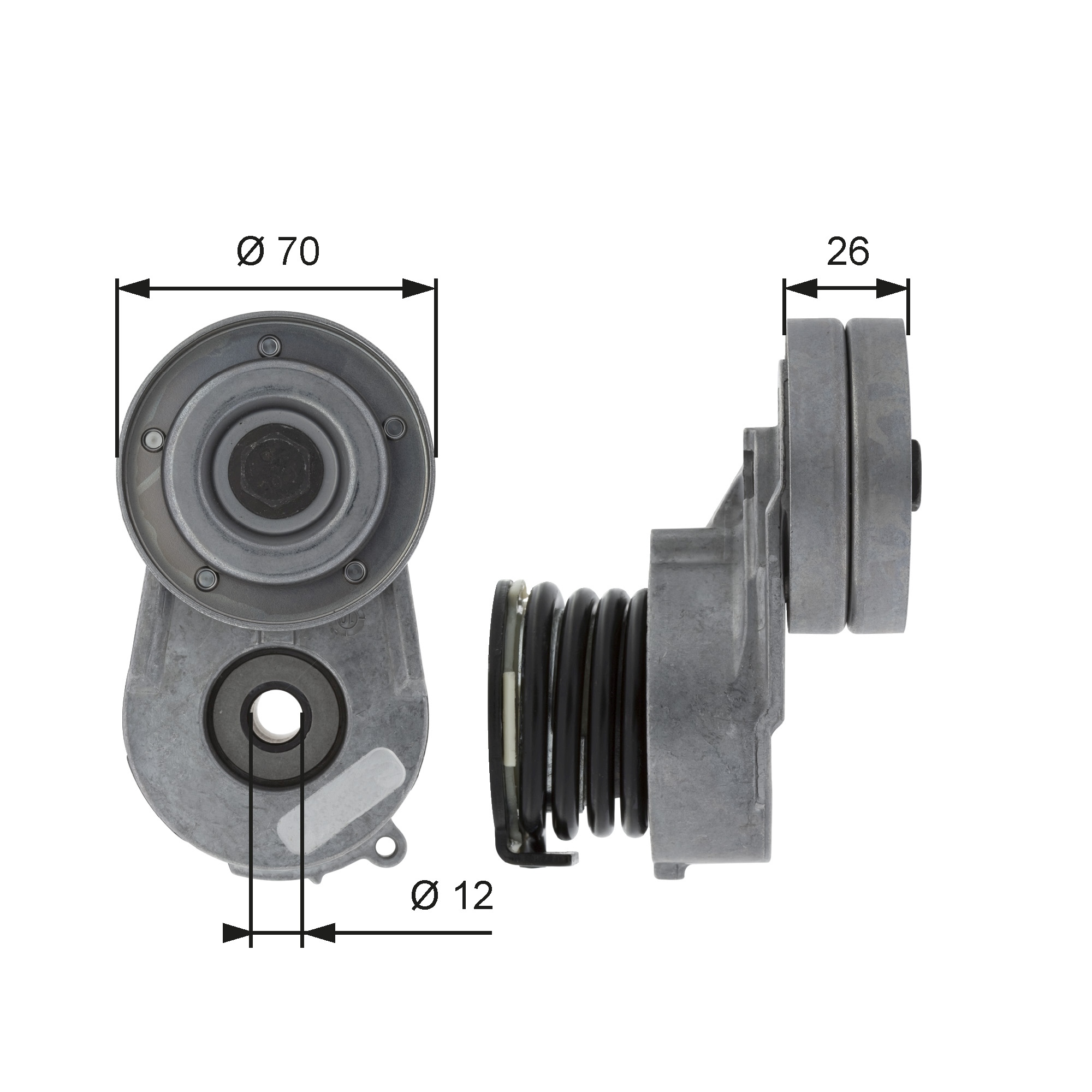 Belt Tensioner, V-ribbed belt - T38496 GATES