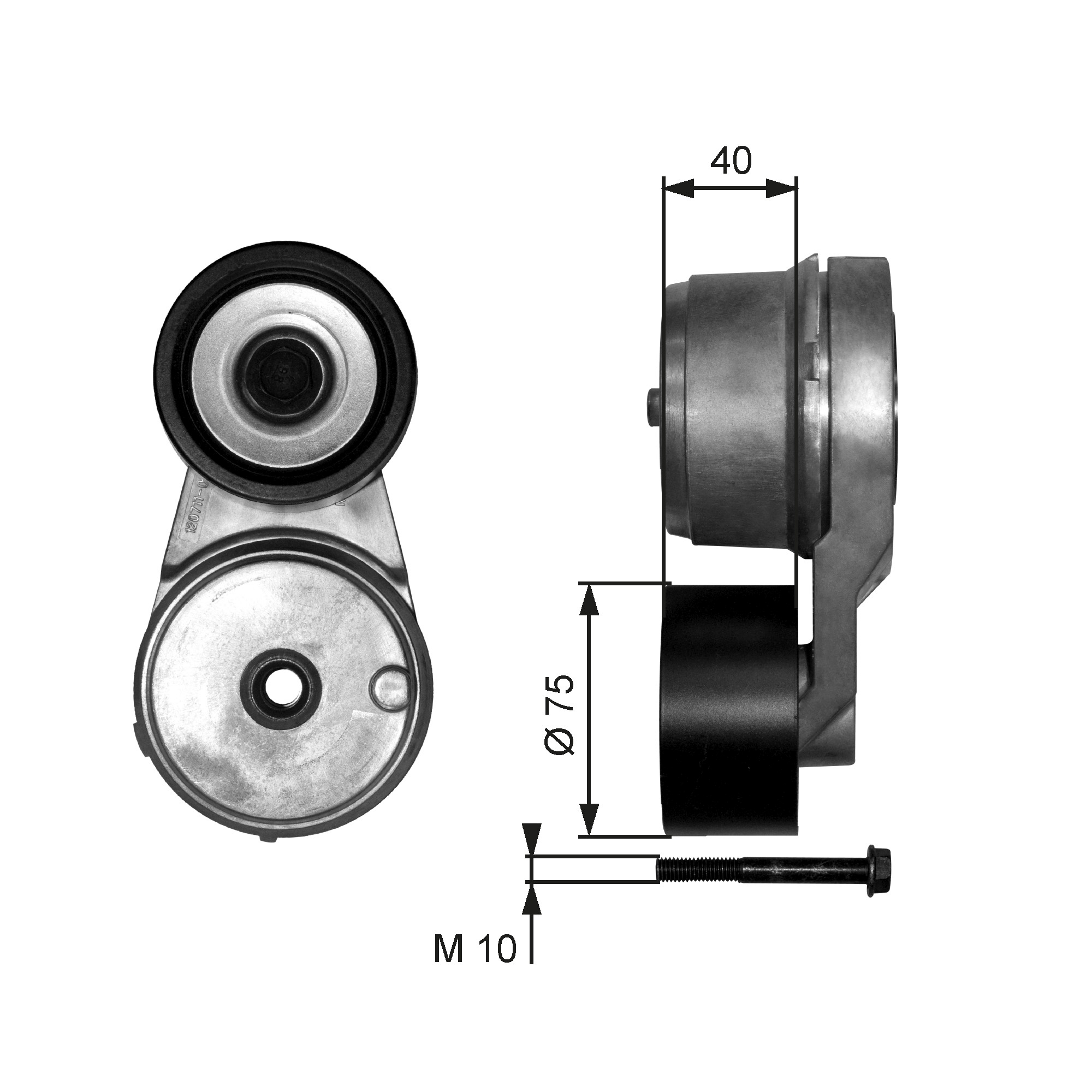 Belt Tensioner, V-ribbed belt - T38541 GATES