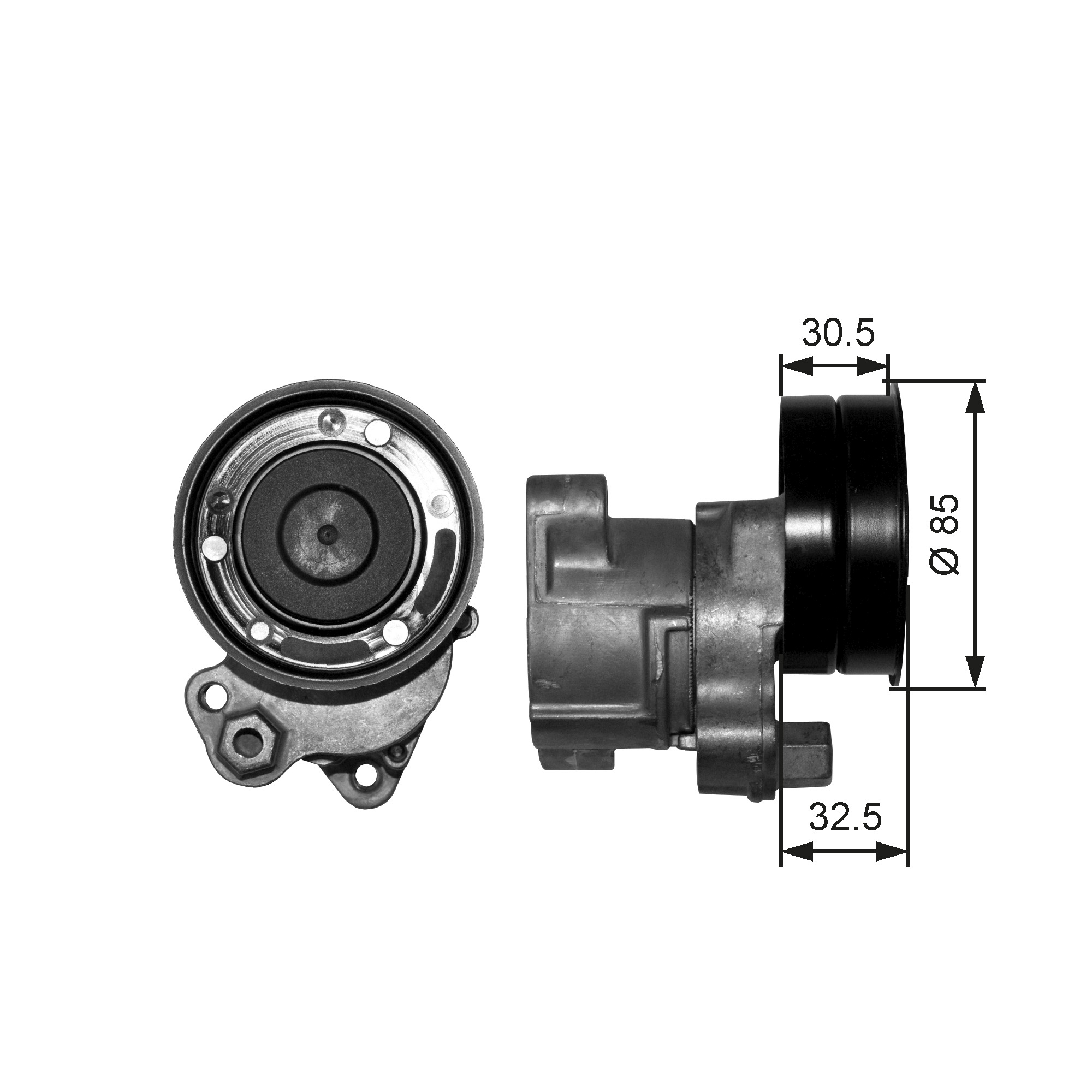 Belt Tensioner, V-ribbed belt - T38572 GATES
