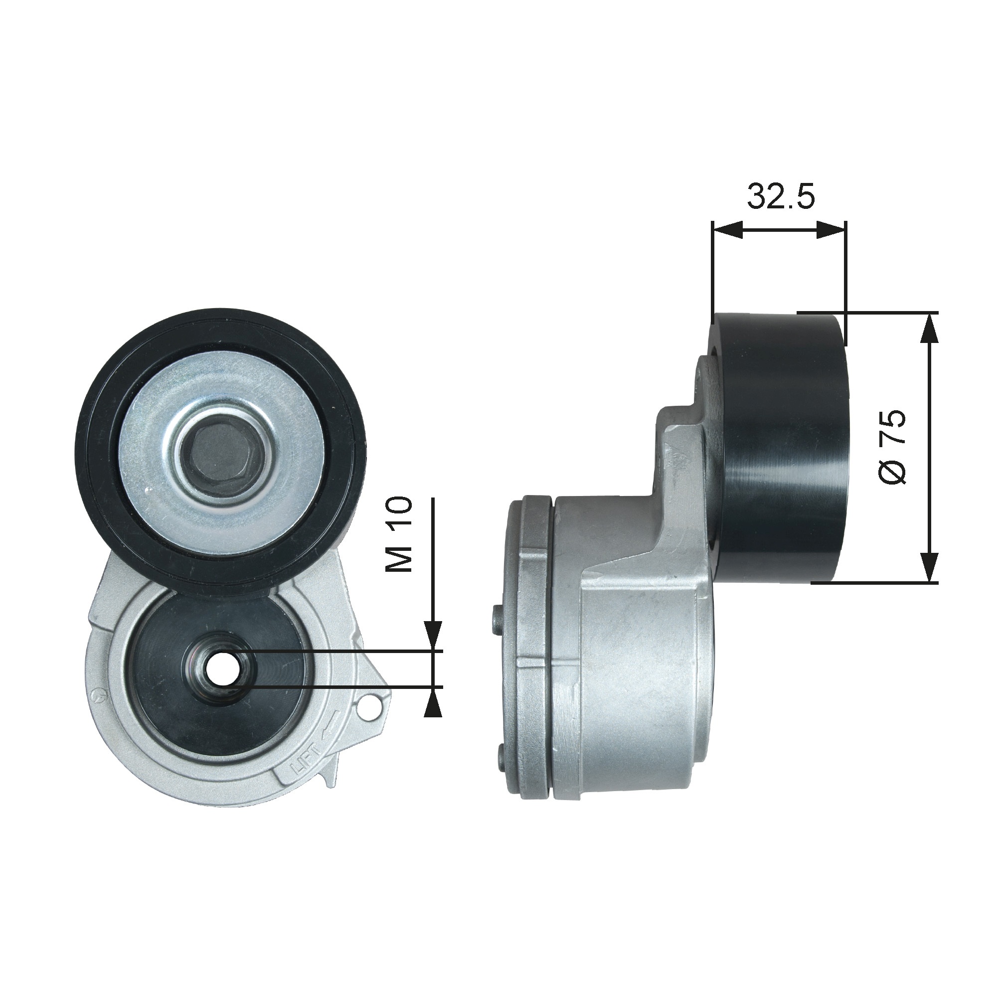 Belt Tensioner, V-ribbed belt - T38724 GATES