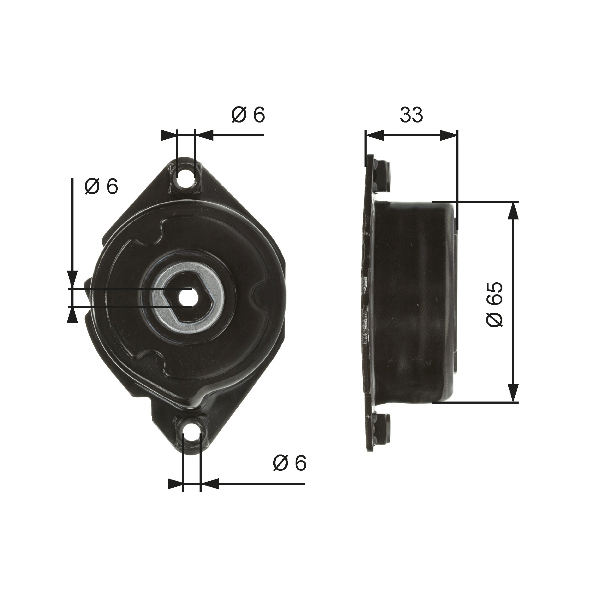 Belt Tensioner, V-ribbed belt - T39013 GATES